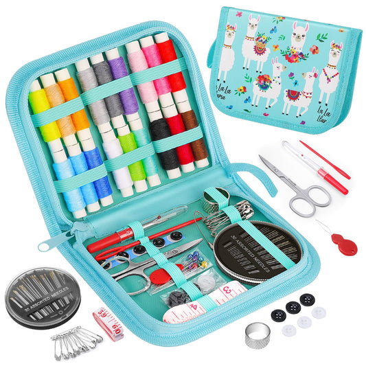 Sewing Kit Gifts for Grandma, Mom, Friend, Adults Beginner Kids Traveler, Portable Sewing Supplies Accessories with Case Contains Thread, Needle, Scissors, Measure Tape, Thimble etc