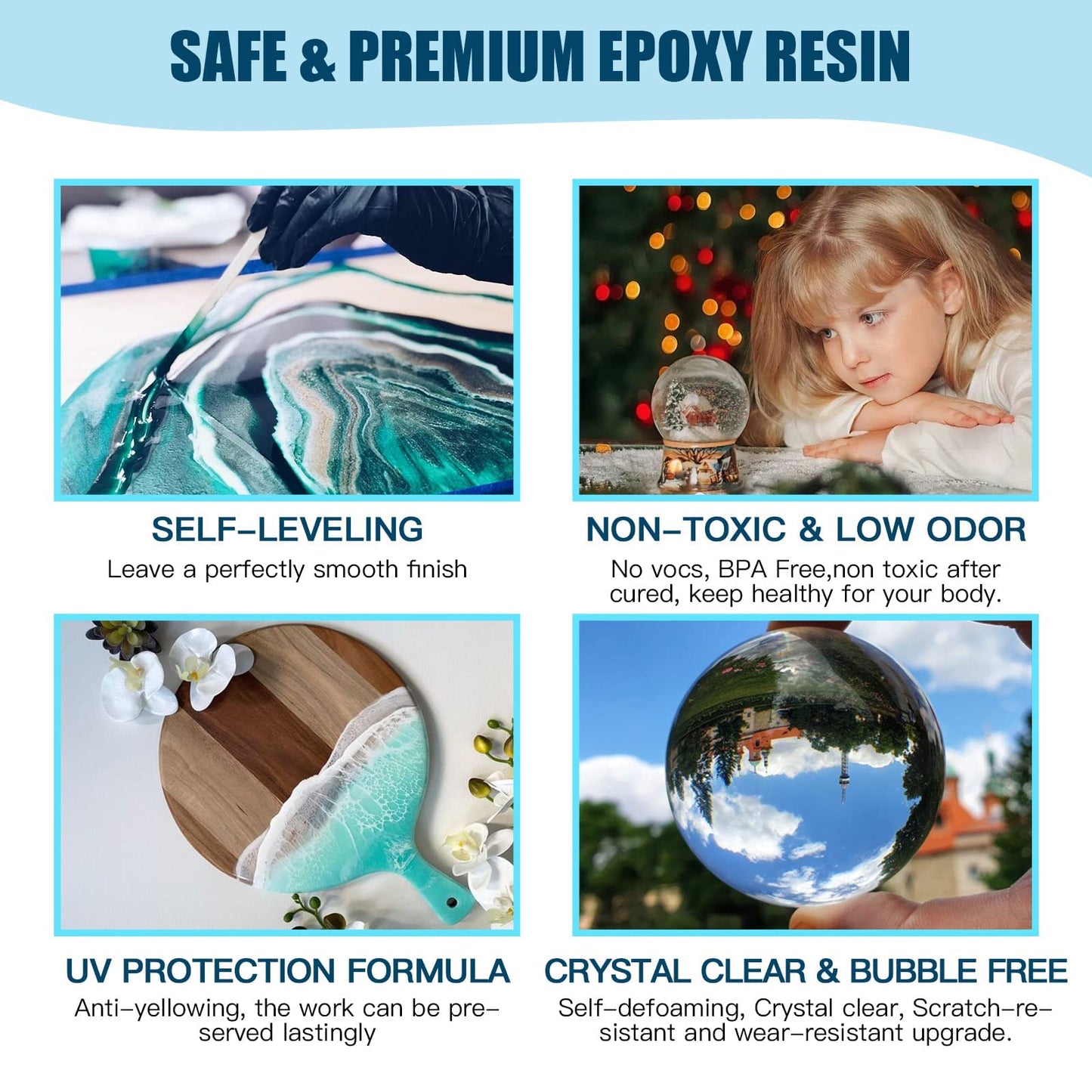 Epoxy Resin Kit for Beginners, Resin Kit with Coaster Molds, Silicone Molds Kit, Pigments, Crystal Clear Art Resin, Casting & Coating for DIY Coasters 16 FL.OZ