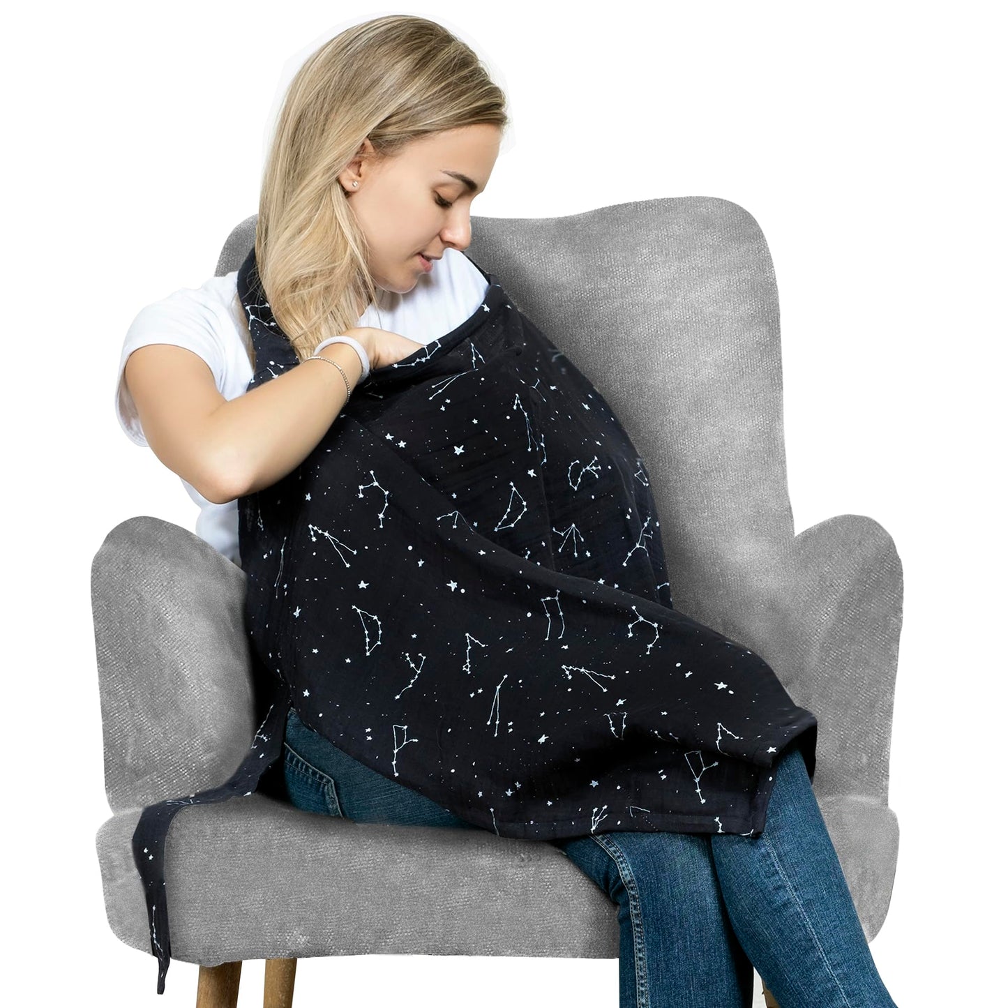 San Francisco Baby Nursing Cover – Breathable Breastfeeding Cover for Nursing, 360° Nursing Cover Up for Breastfeeding, Privacy Nursing Covers, Nursing Blanket for Breastfeeding – Premium Black