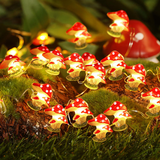 Mushroom Lights Room Cottagecore Decor 10FT 30LED Fairy Lights Battery Operated Cute Mushroom Lamp Gifts for Bedroom Dorm Party Wedding Decorations Indoor Outdoor Use