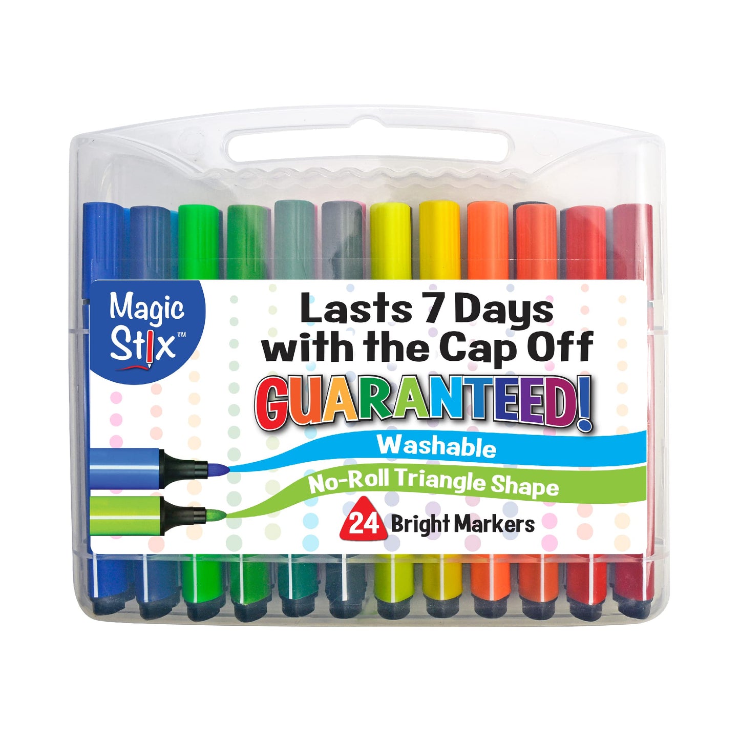 The Pencil Grip Magic Tri Stix, Non-Toxic and Washable Markers For Kids, 24 Assorted Stix Markers, TPG-397
