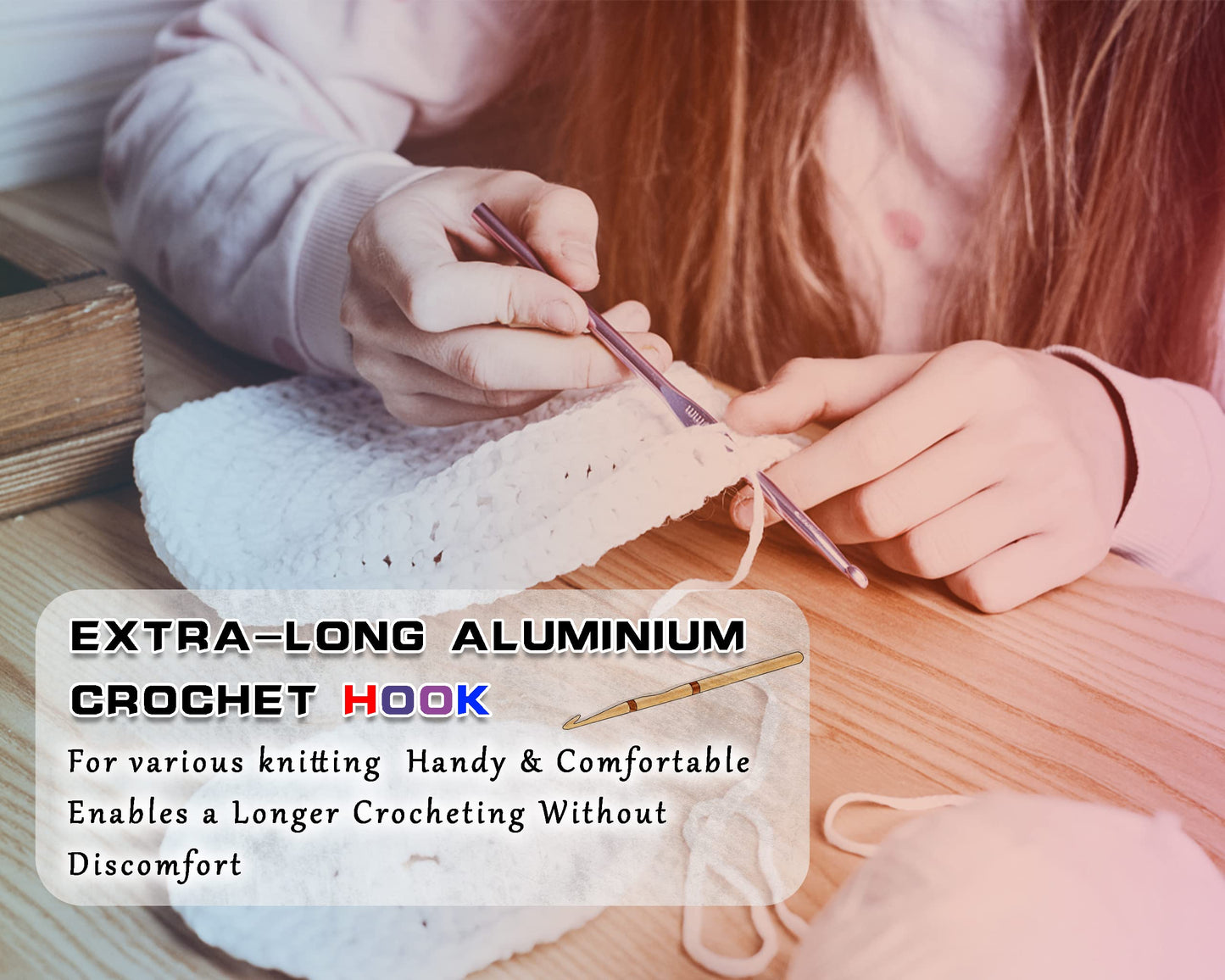 Looen 61Pcs Ergonomic Crochet Hooks Set, 22size (0.75mm-10mm), with Case for Arthritic Hands, Extra Long Crochet Needles, Nice Gift (Green)