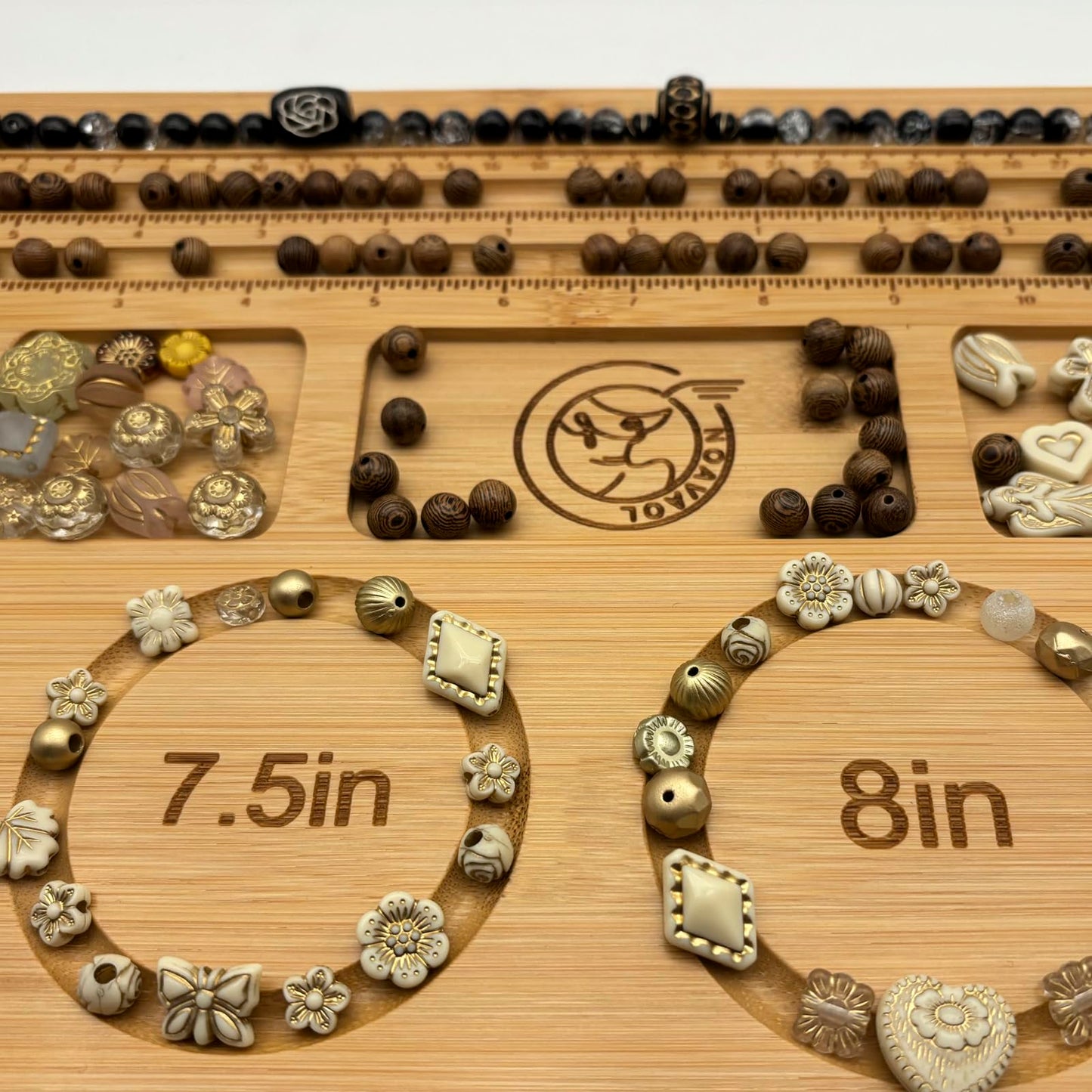 Bead Boards for Jewelry Making, Combi Bamboo Beading Board for Jewelry Bracelet Making, Beading Trays Design Mats for Necklace, Bracelet, DIY Design Bamboo