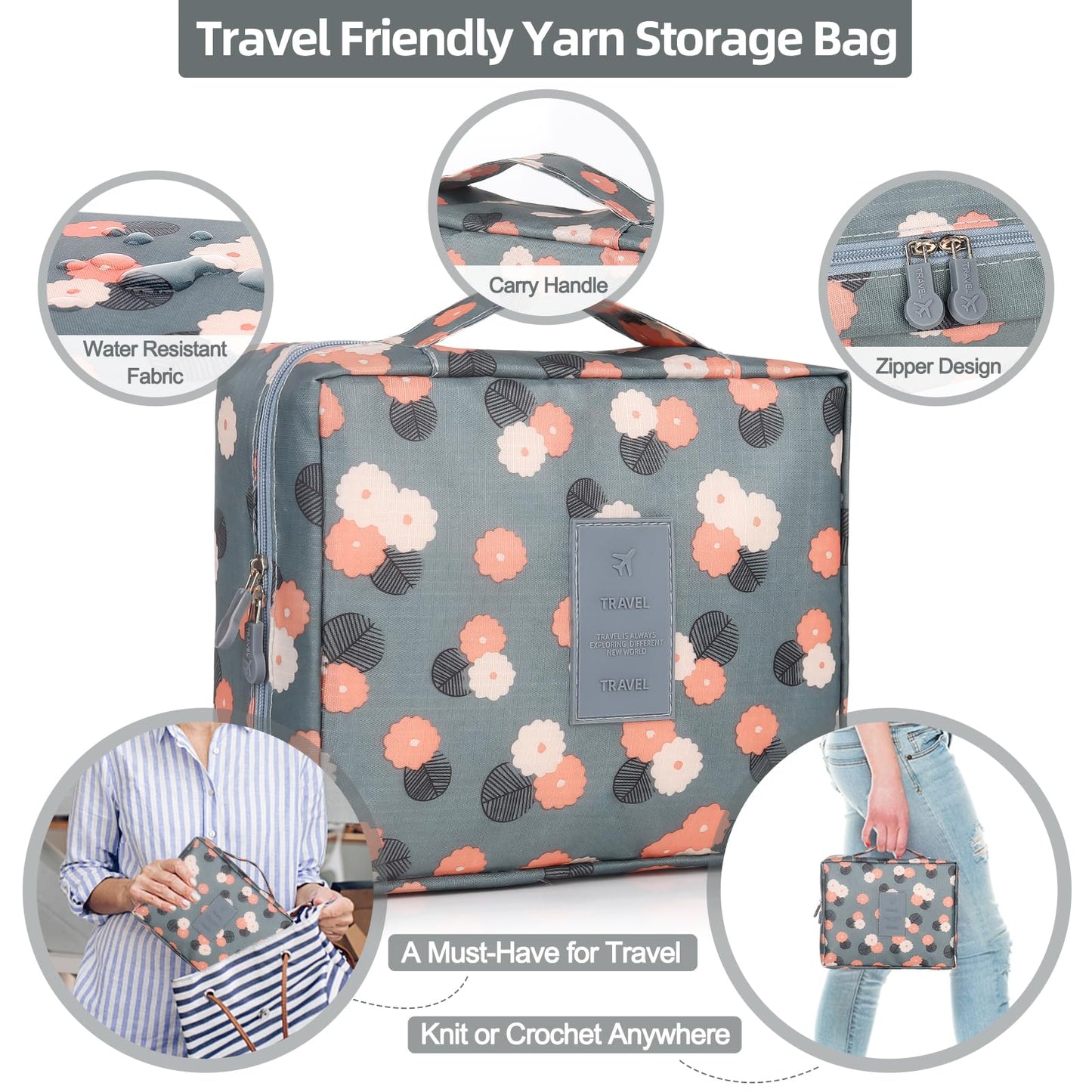 Beginner Yarn for Crocheting and Knitting-Crochet Yarn Kit for Beginners-Includes 382 Yards Cotton Yarn Balls, Hooks, Accessories, Tutorials, Ideal Starter Kit for Kids Adults Professionals