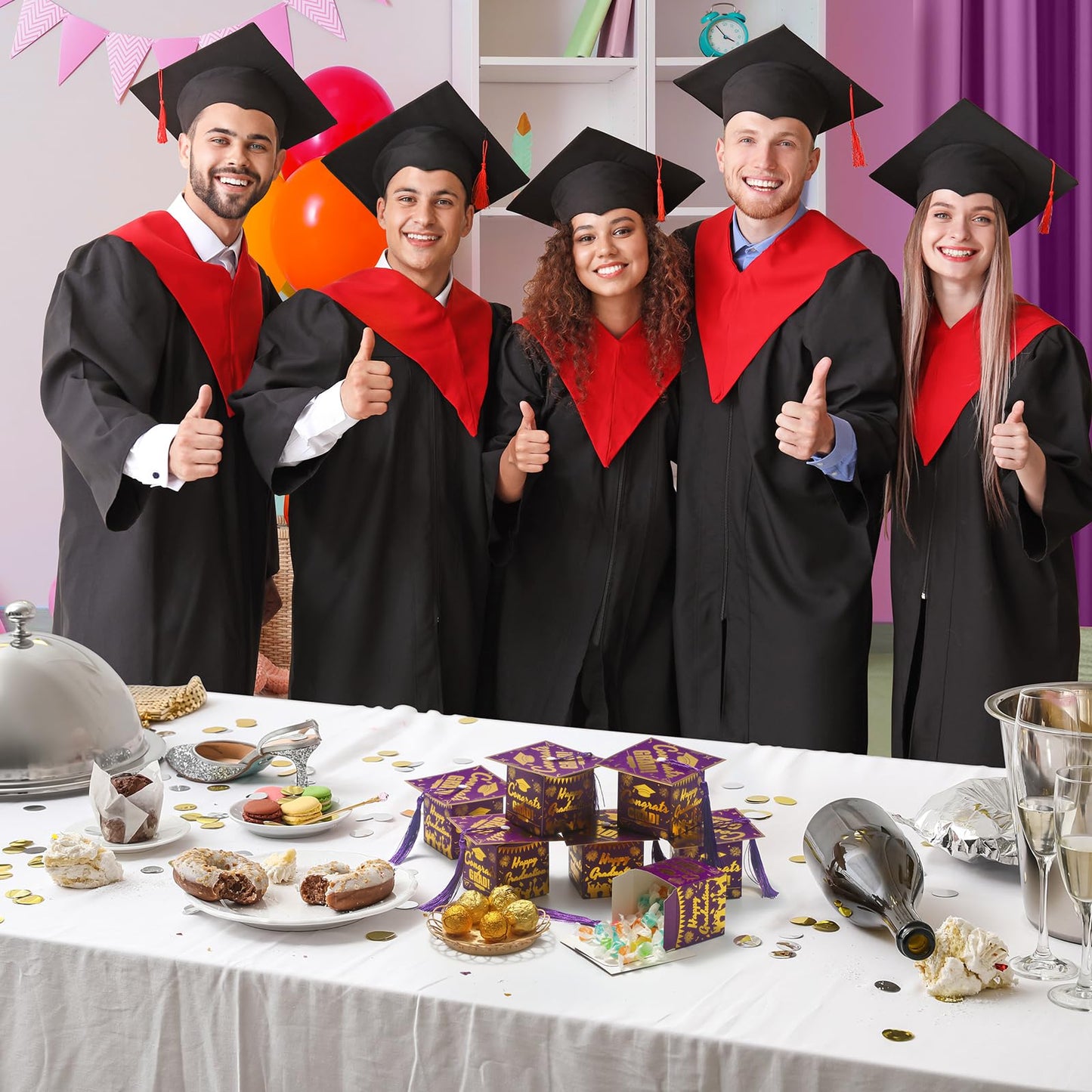 COTOPHER 36 Pack Mini Graduation Cap Gift Boxes, Class of 2026 Graduation Candy Boxes with Tassel, Small Treat Chocolate Box Centerpieces for Tables Party Decorations Graduate Favors Supplies