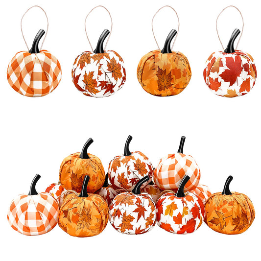 12 Pcs Fall Thanksgiving Day Hanging Pumpkin, Fall Pumpkin Hanging Ornament