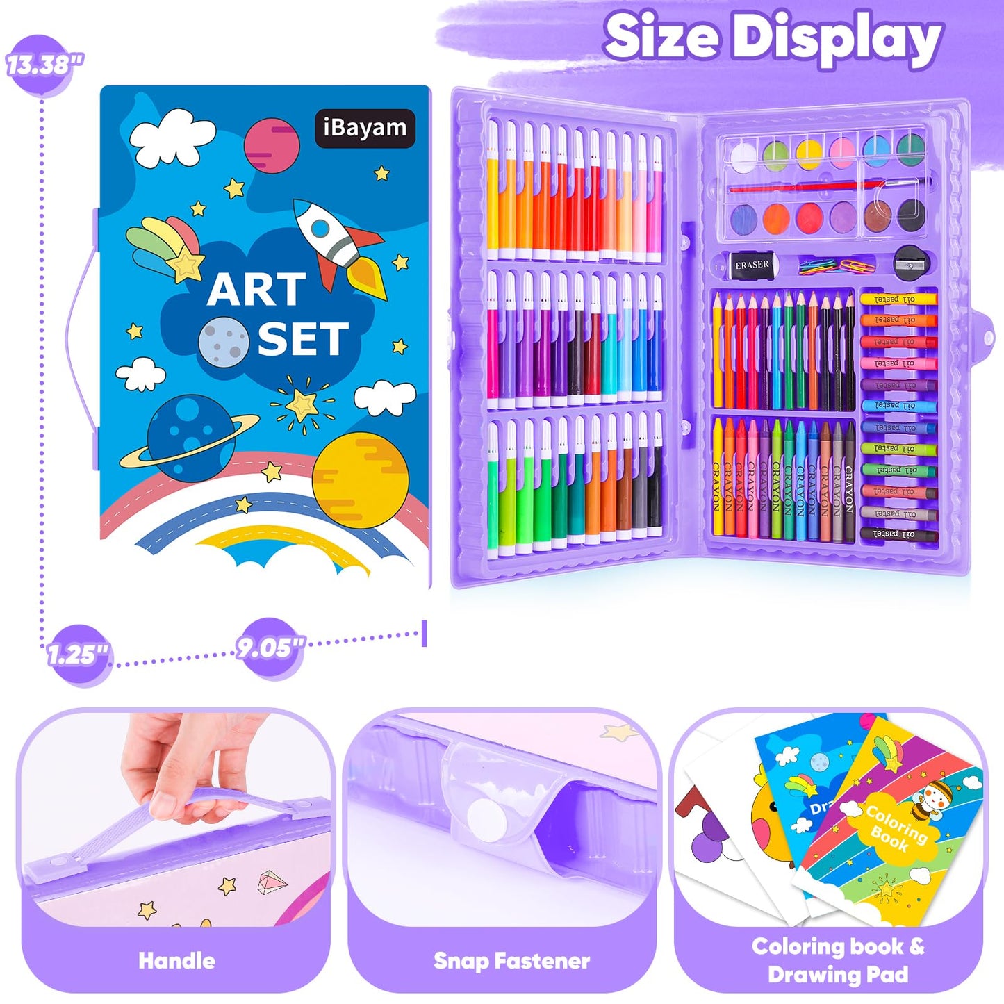Aesthetic Cute Preppy Stuff School Supplies, 149-Pack Drawing Kit Coloring Painting Art Set Gifts Box for Girls Boys Teens, Arts and Crafts for Kids Girls Boys, with Drawing Pad, Coloring Book