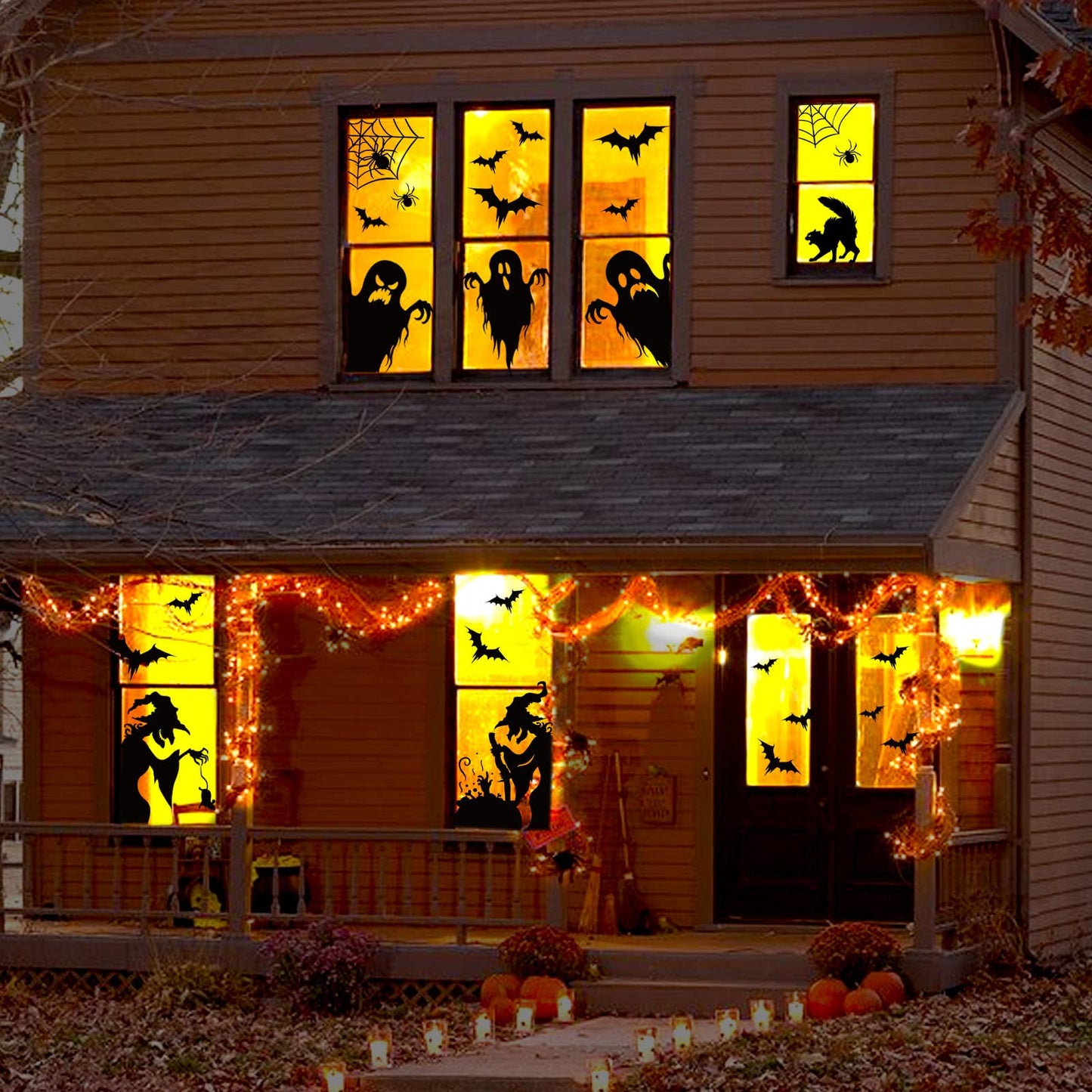 Large Halloween Window Clings Decorations Halloween Window Silhouette Decorations Scary Witch Silhouette Halloween Stickers for Window