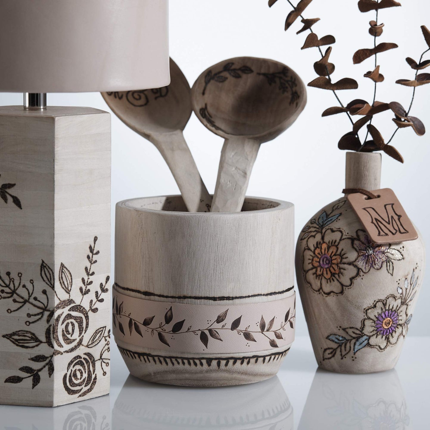 Plaid wood burning and stencil cutting tool,