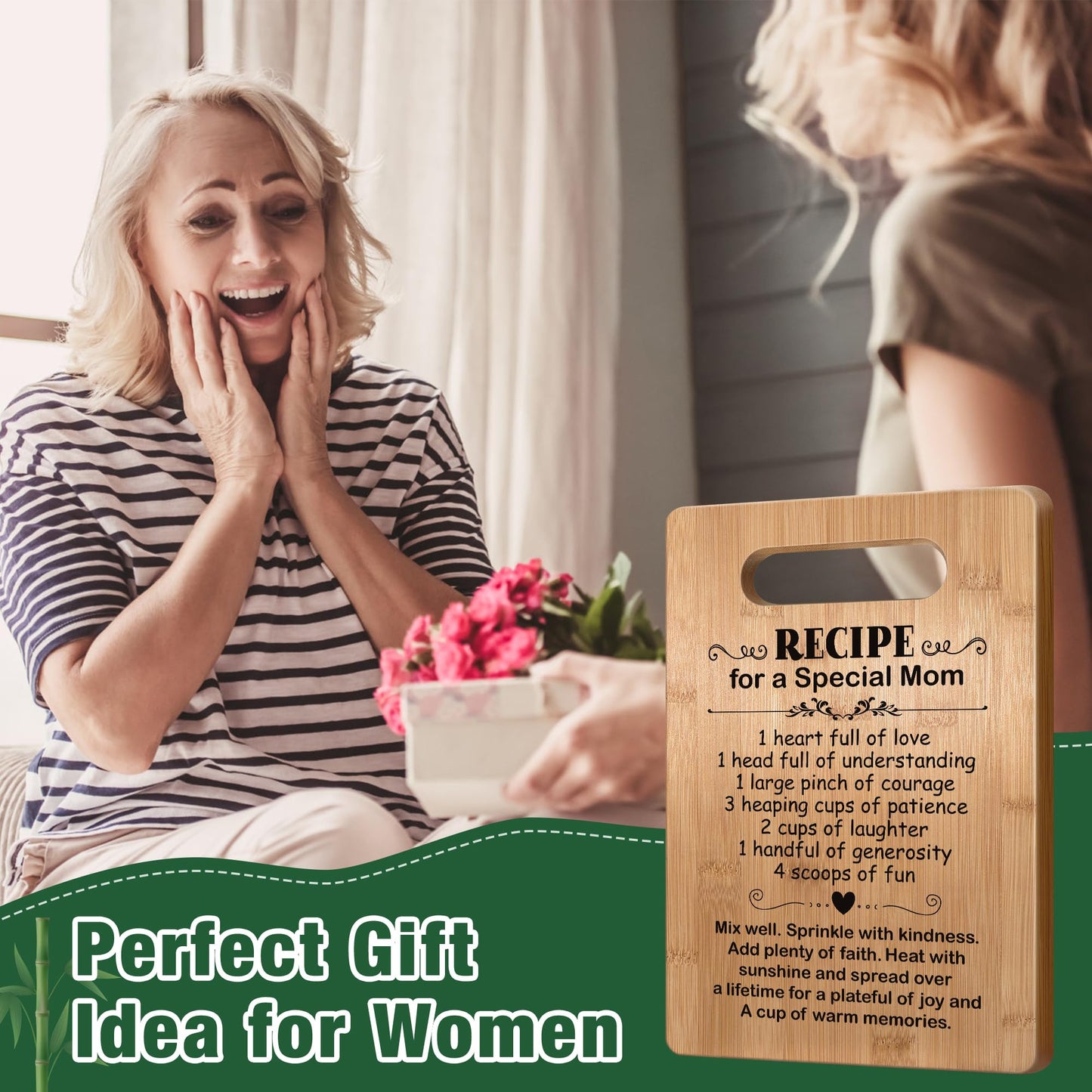 Mom Birthday Gifts from Daughter Son, Mother Cutting Board Gift, Cute Mom Gifts from Daughter Son, Mother's Day Gifts for Mom, Mom Gift for Valentines Day