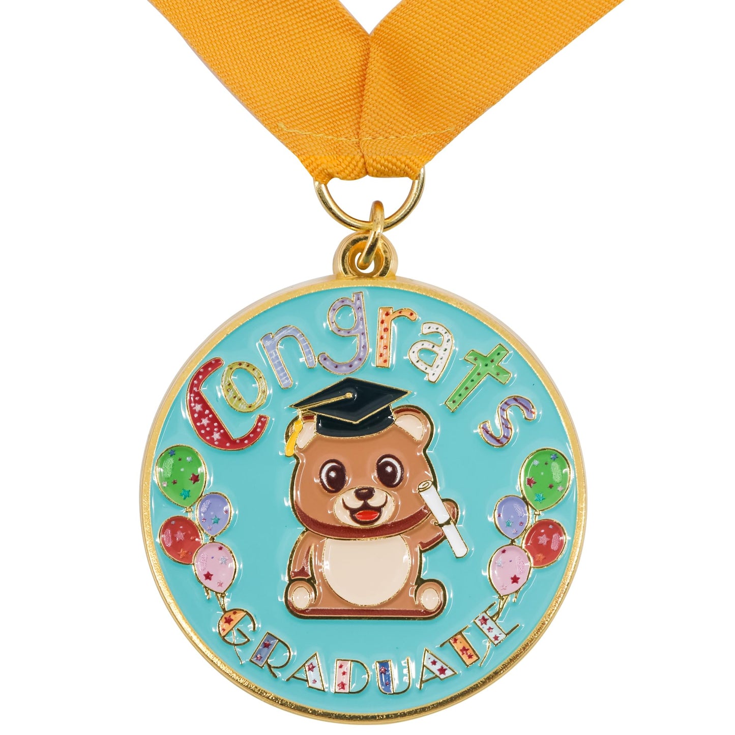 GraduationMall Congrats Kids Graduation Medal with Neck Ribbon,Kindergarten & Preschool Graduation Award Medallion,Party Decoration,1 Piece