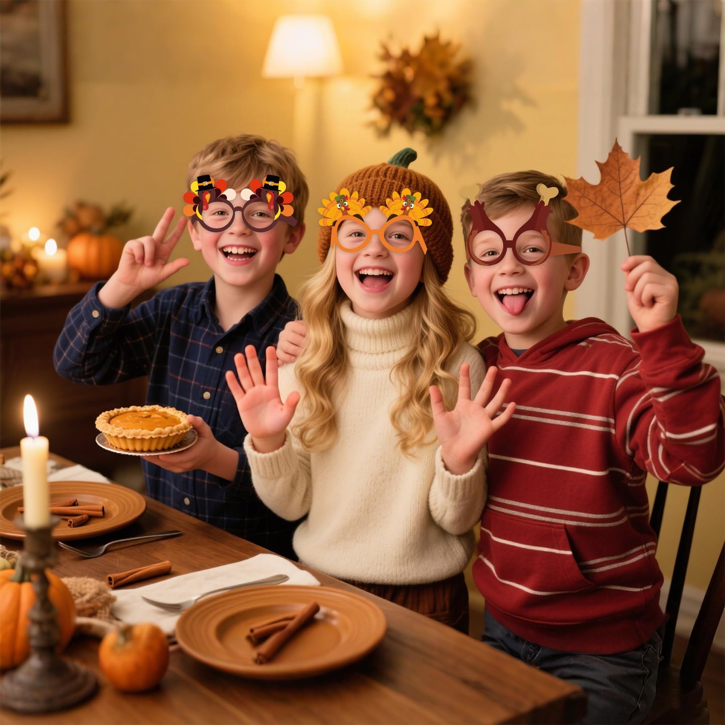 Thanksgiving Outfit Women - 12 PCS Paper Eyeglasses - Thanksgiving Dress Shirts Pajamas Sweatshirts for Girls | Friendsgiving Decorations Decor Party Supplies Essentials for Adults