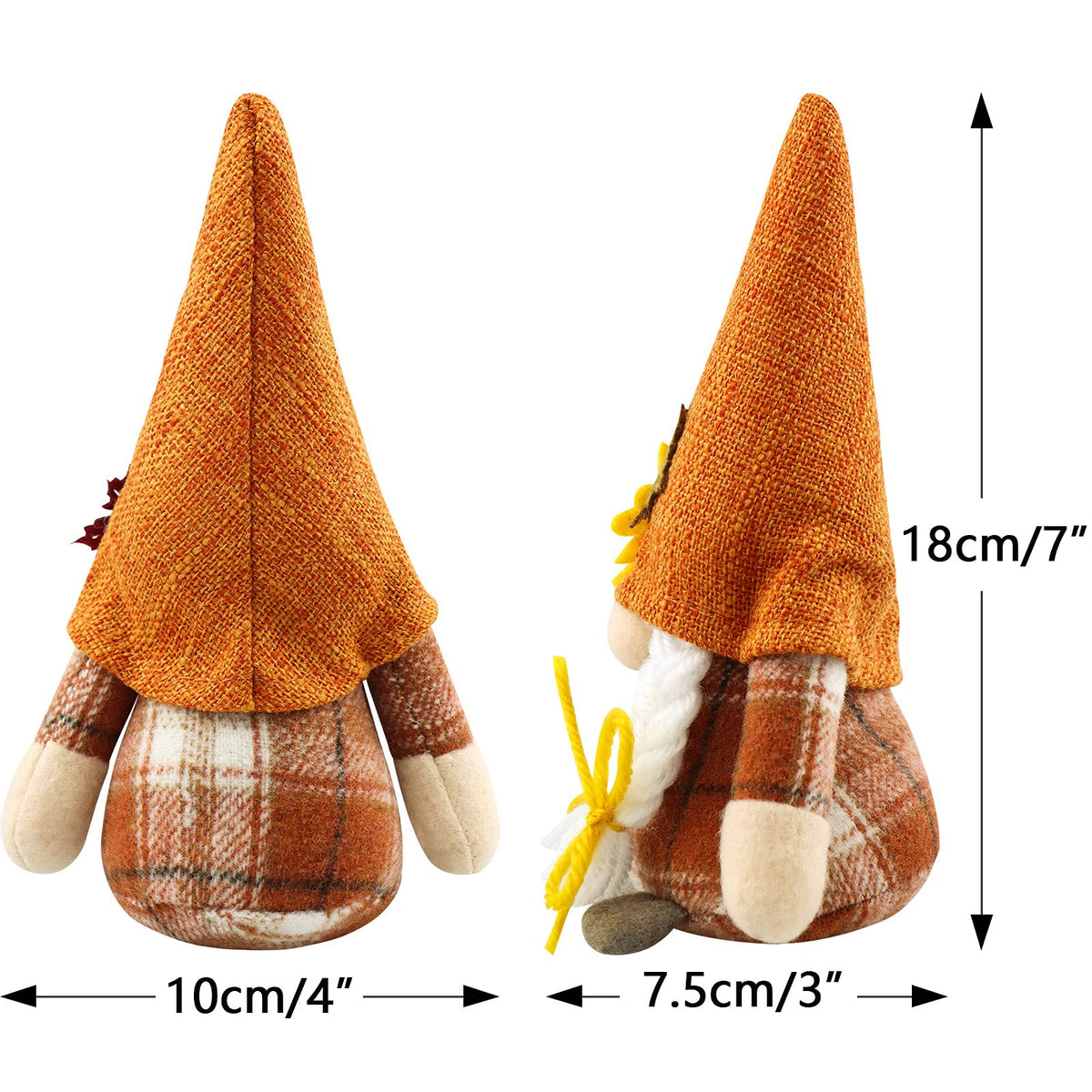 Godeufe Set of 2 Fall Gnomes Decoration Autumn Handmade Decor for Home Kitchen Tiered Tray Festival Party