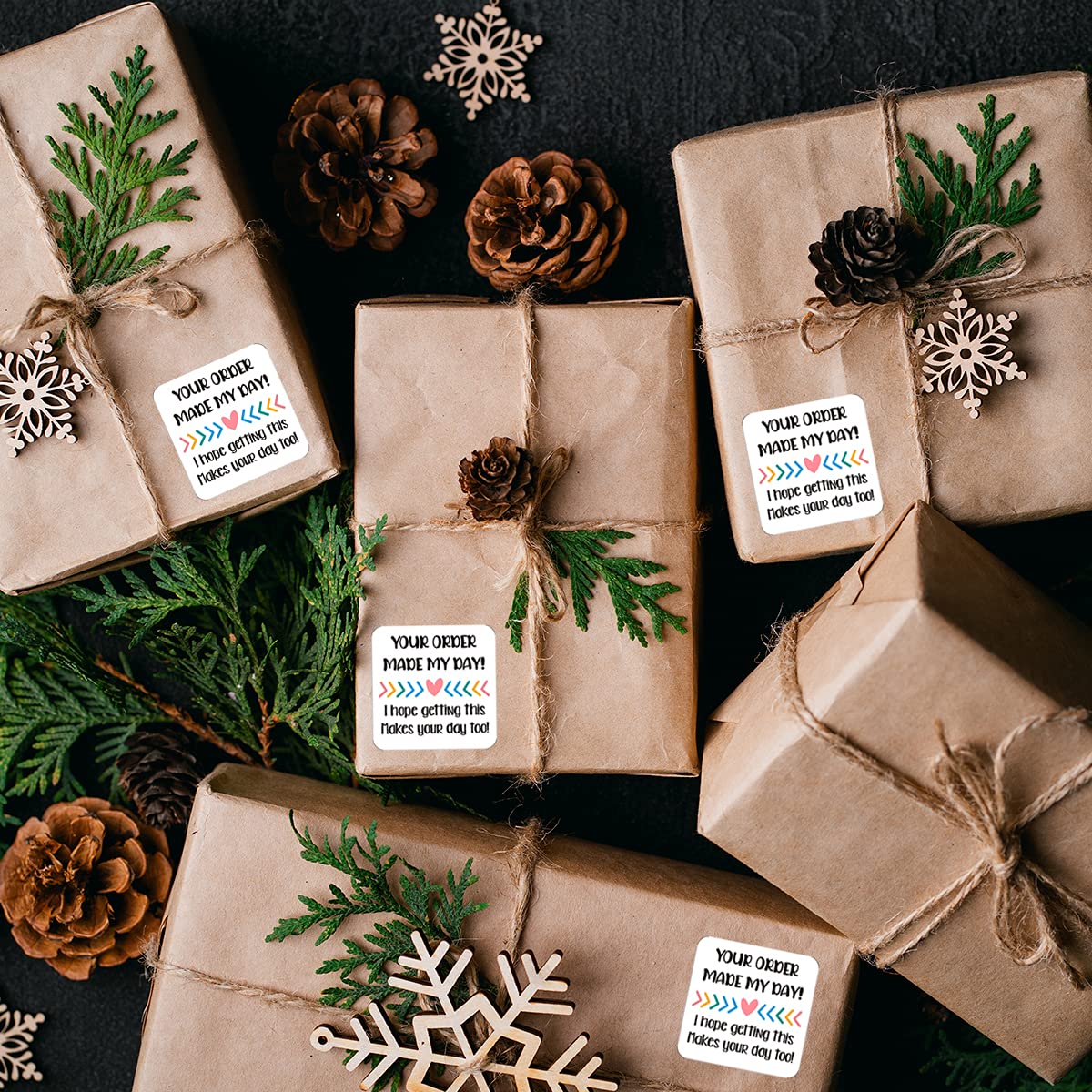 Littlefa Your Order Made My Day Stickers,Happy Mail Stickers,Thank You Stickers,Small Business Stickers, Envelopes Seal Stickers,Mail Packaging Sticker for Small Business 500 PCS