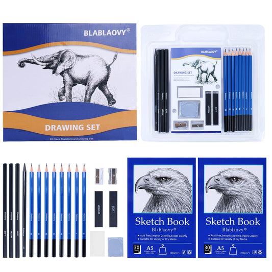 Art Supplies Drawing Pencils, Drawing Kit with 2 Sketch Book, Sketching Pencils, Graphite Pencils, Charcoal Pencils, Art Kit for Artists Adults Teens Beginner Kid, Drawing Pencils for Sketching