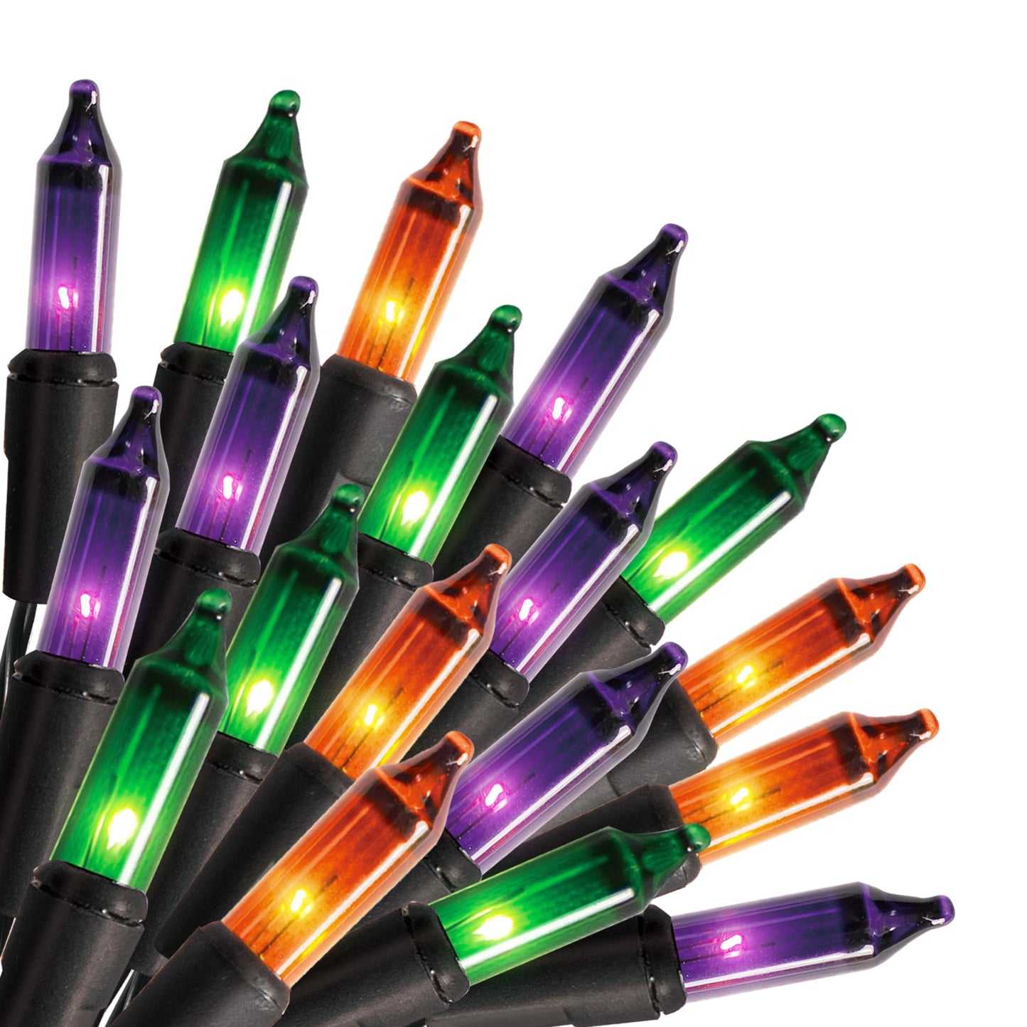 Purple Orange and Green Halloween Lights, 20FT 100 Count Incandescent Mini String Lights, Waterproof Halloween Decorations for Outdoor Indoor Patio Home Party Garden Yard Decor