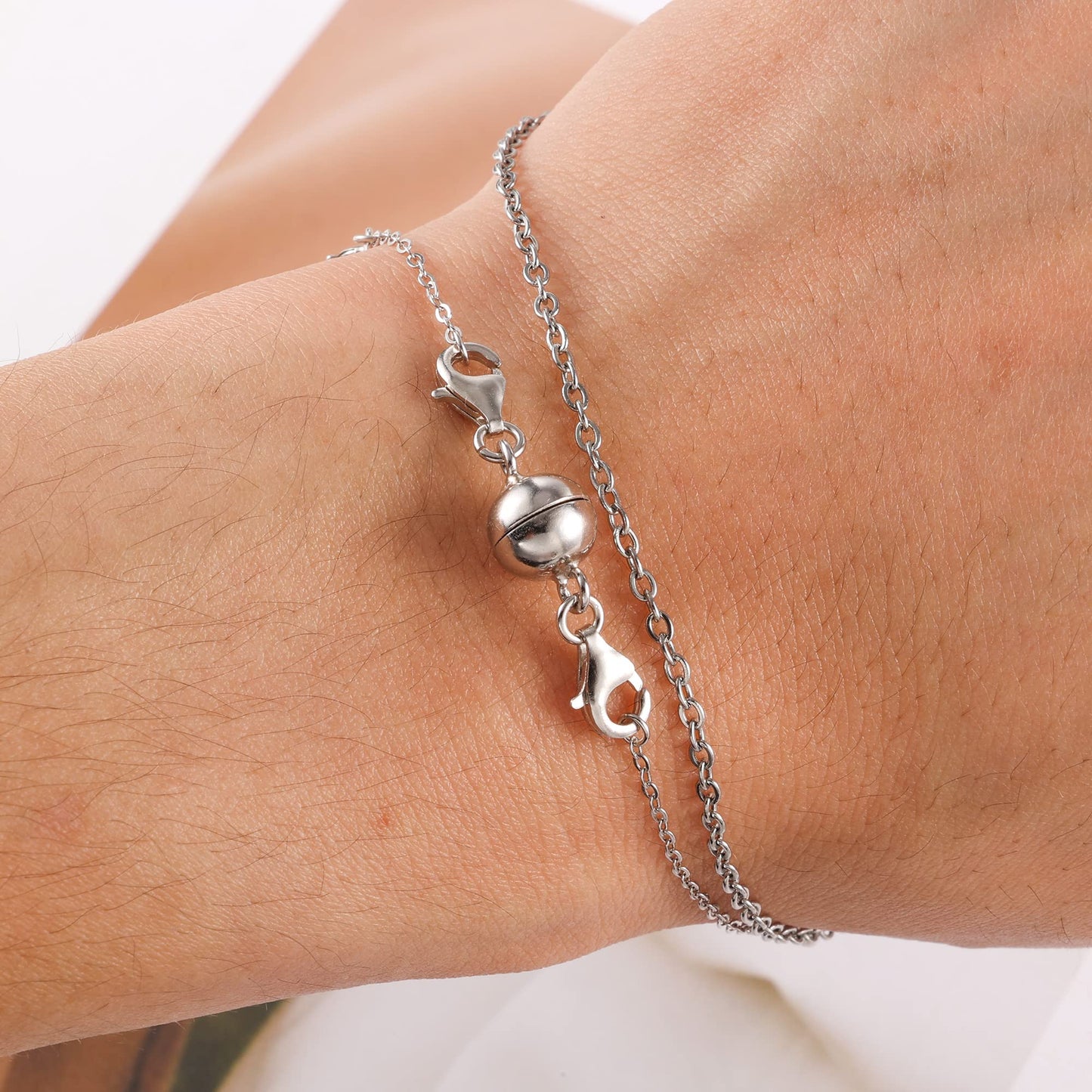 925 Sterling Silver Double Lobster Clasp Magnetic Necklace Jewelry Clasps and Closures Sterling Silver Double Bracelet Necklace Clasp