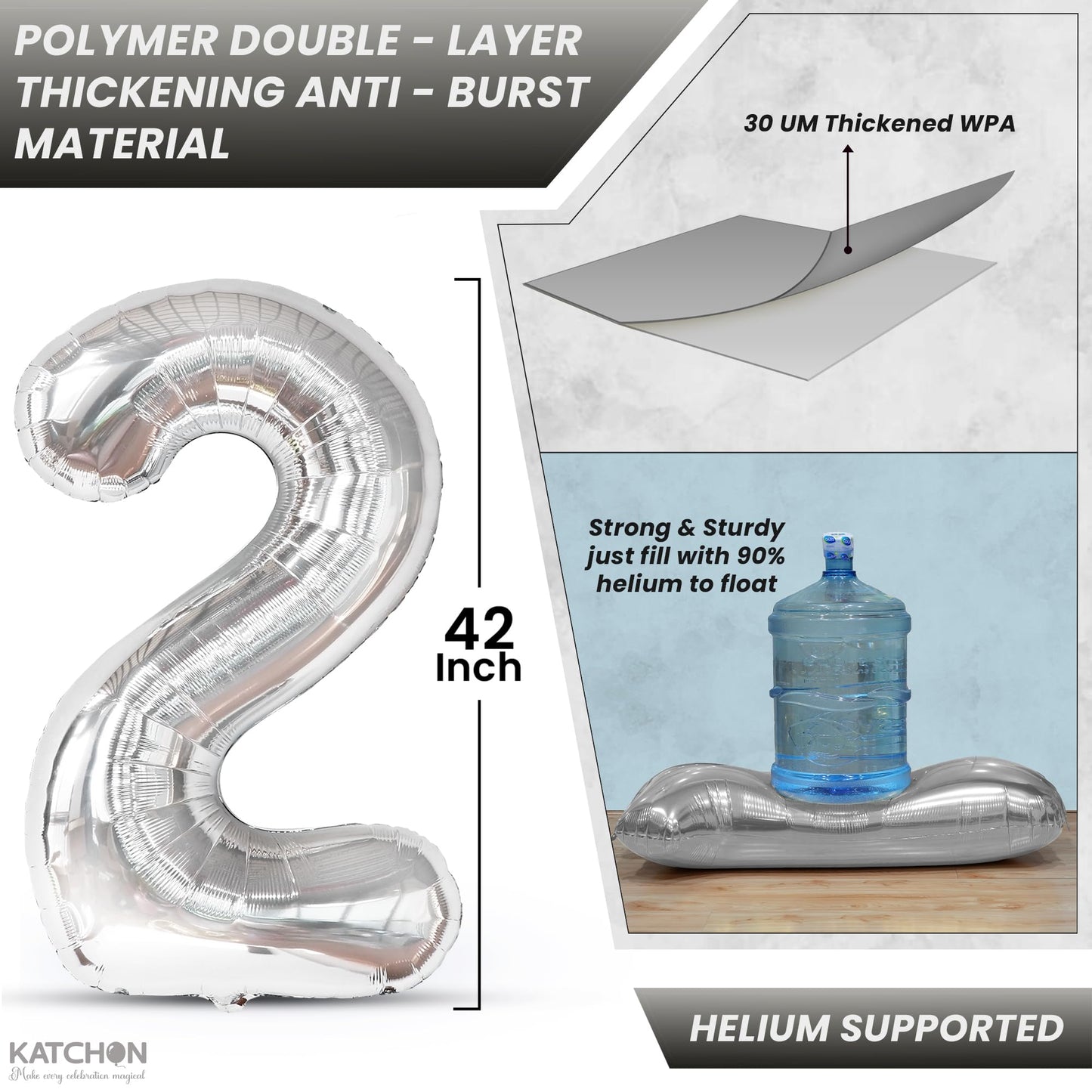 Silver 2026 Balloons 42 Inch, Giant - Silver Graduation Decorations 2026, Foil Number 2026 Graduation Balloons Class of 2026 Decorations | Graduation Party Decorations | Prom Decorations 2026, Katchon