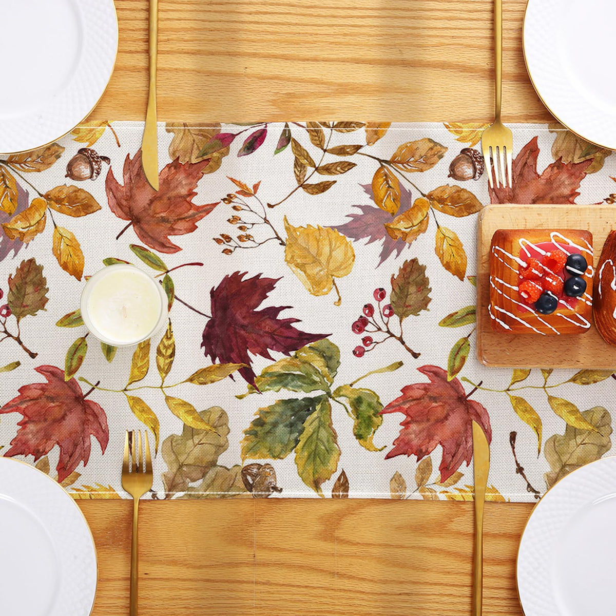 ONFAON Fall Decorations for Home, Fall Maple Leaves Table Runner
