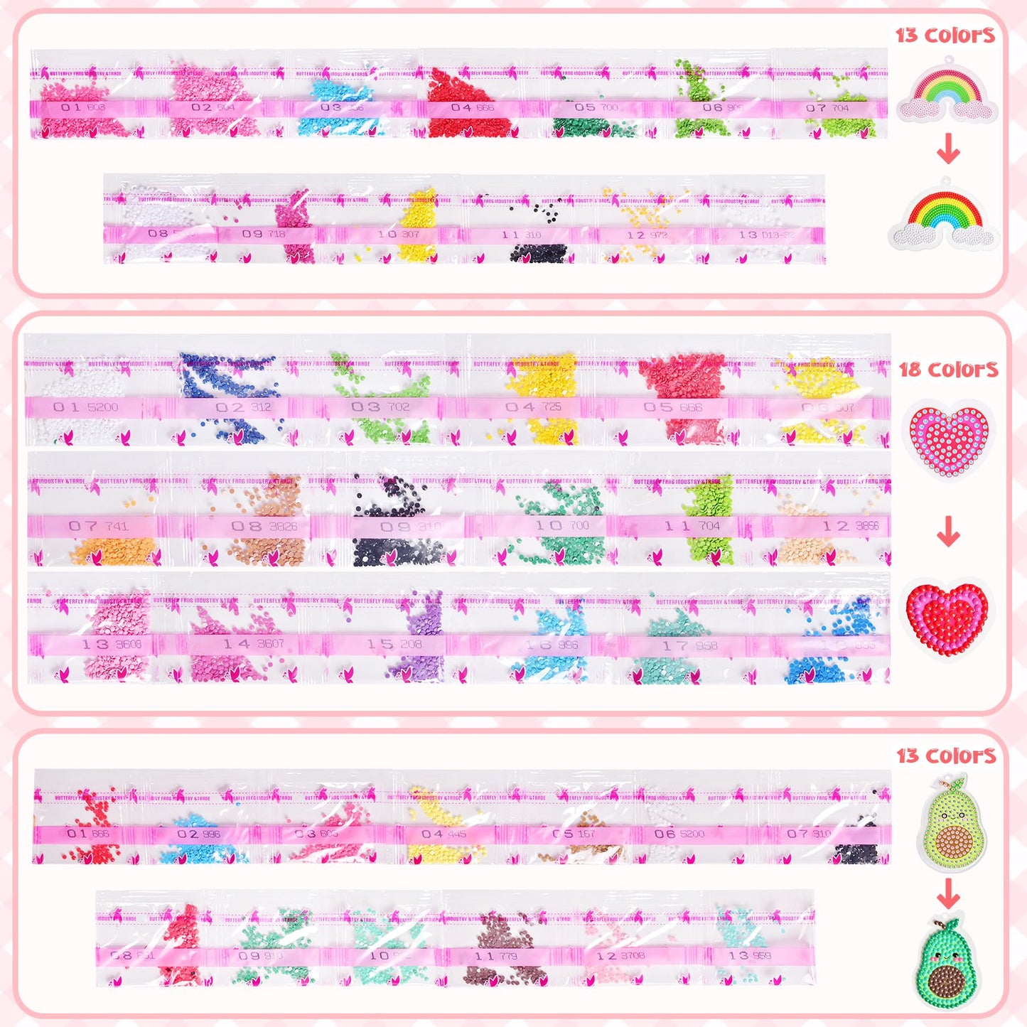 FUN LITTLE TOYS 24Pcs Diamond Art Kits for Kids, Diamond Painting Kits, Arts and Crafts for Kids Ages 6-8-12, Gem Art As Gifts Ideas for Girls Boys, Small Diamond Painting Stickers, Kids Craft Age 6+