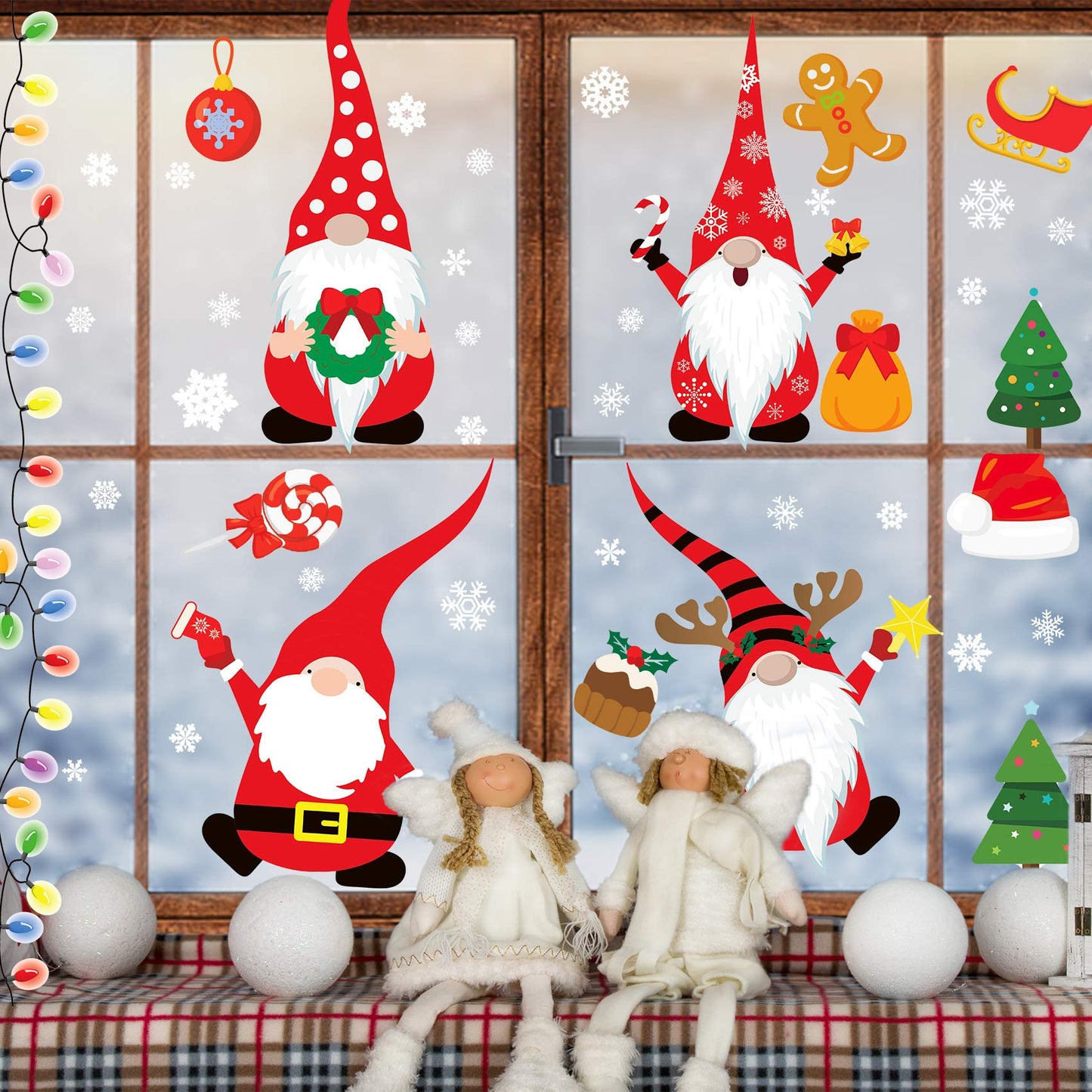 Christmas Window Clings - 316PCS Christmas Decorations Window Stickers Decals for Glass Windows Office Home Indoor Outdoor
