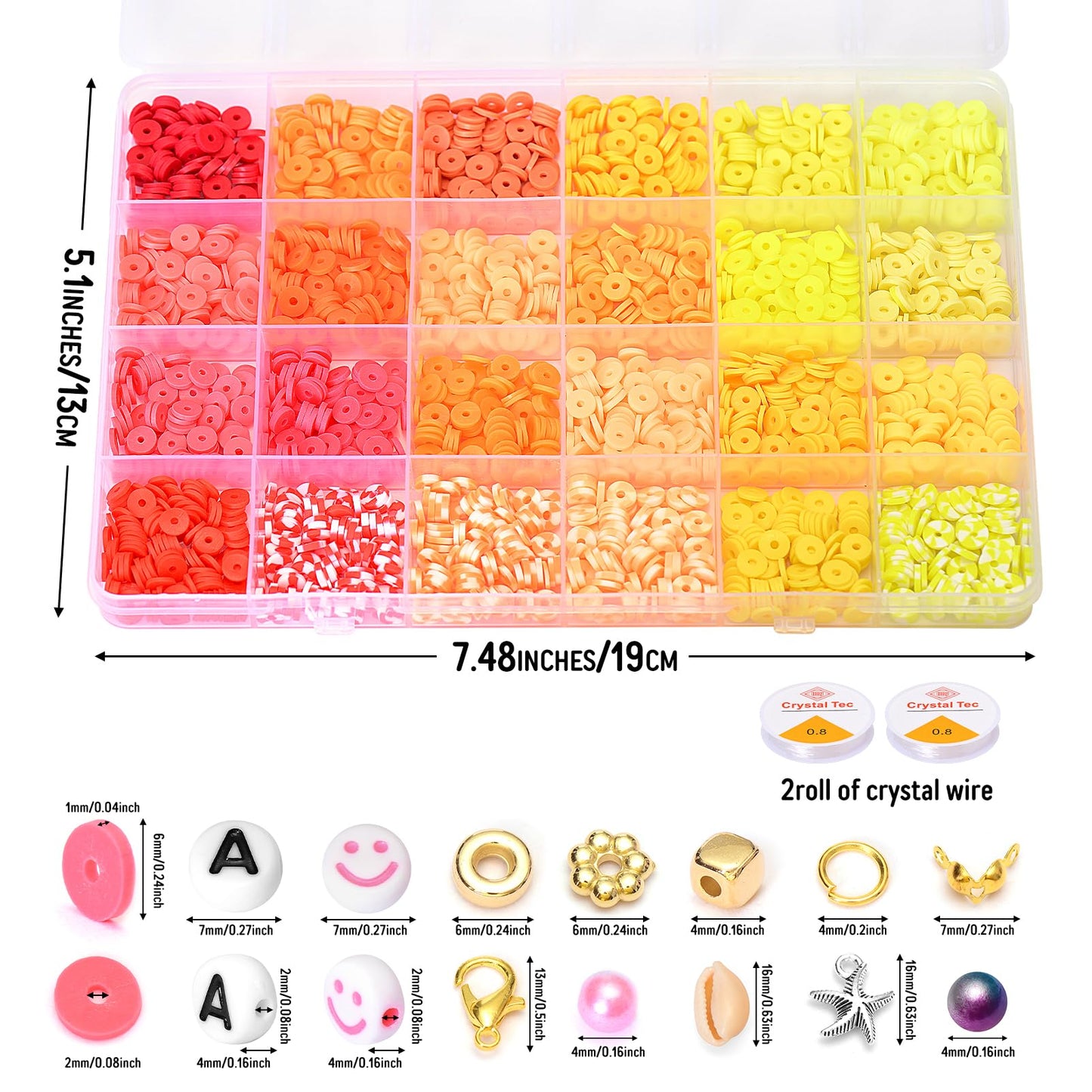 Friendship Bracelet Kit, 16800pcs, 96 Colors Polymer Clay Beads & 24 Colors Glass Seed Beads, 400 Letters Beads，Bracelet Making Kit for DIY Jewelry Making&Friendship Bracelet Making
