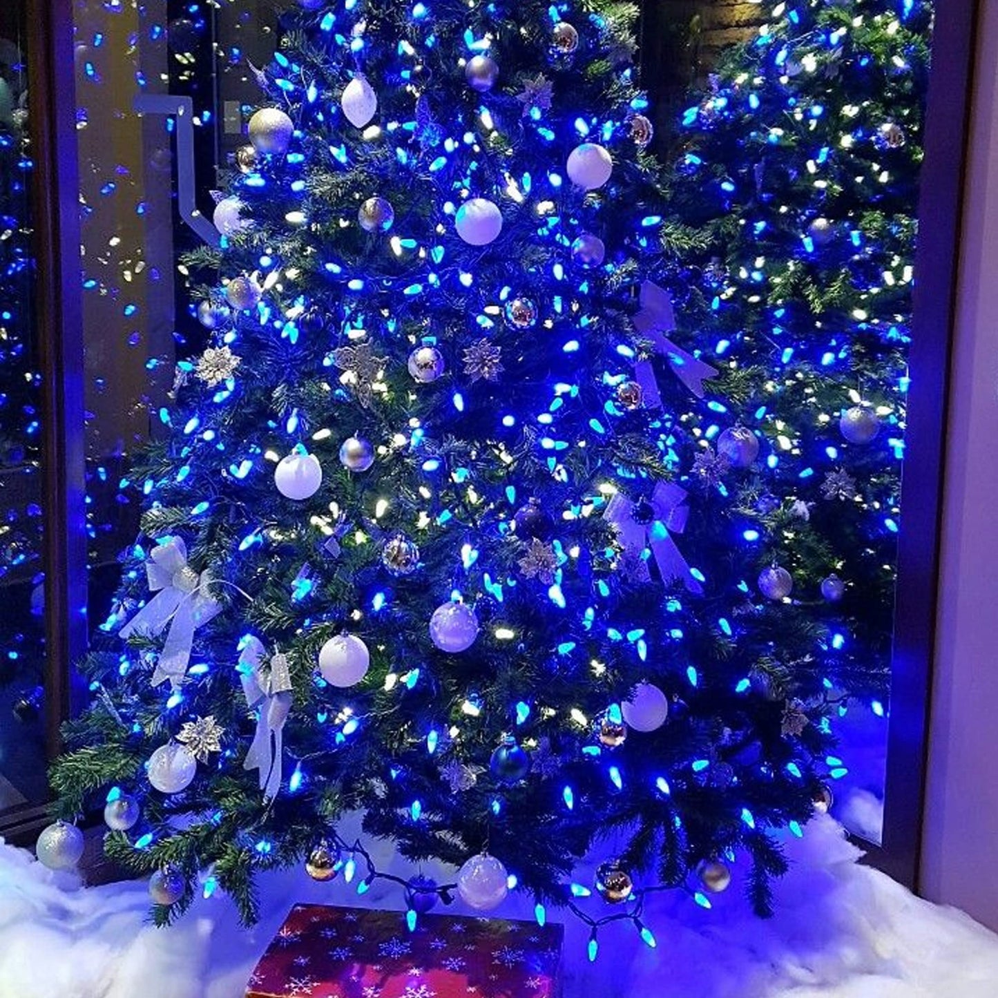 Blue Christmas Lights, 20FT 100 Count Incandescent Christmas Mini Tree String Lights, Waterproof Christmas Decorations for Outdoor Indoor Xmas Patio Home Party Garden Yard Decor