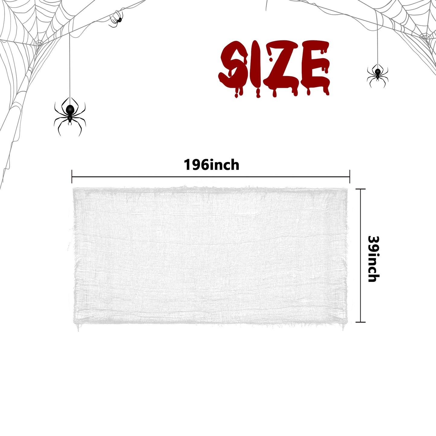 Watayo 196 x 39 Inch Halloween Creepy Cloth, Large White Scary Spooky Cheese Cloth, Windows Entryways Cover Gauze for Halloween Party Outdoor Home Wall Decor Supplies