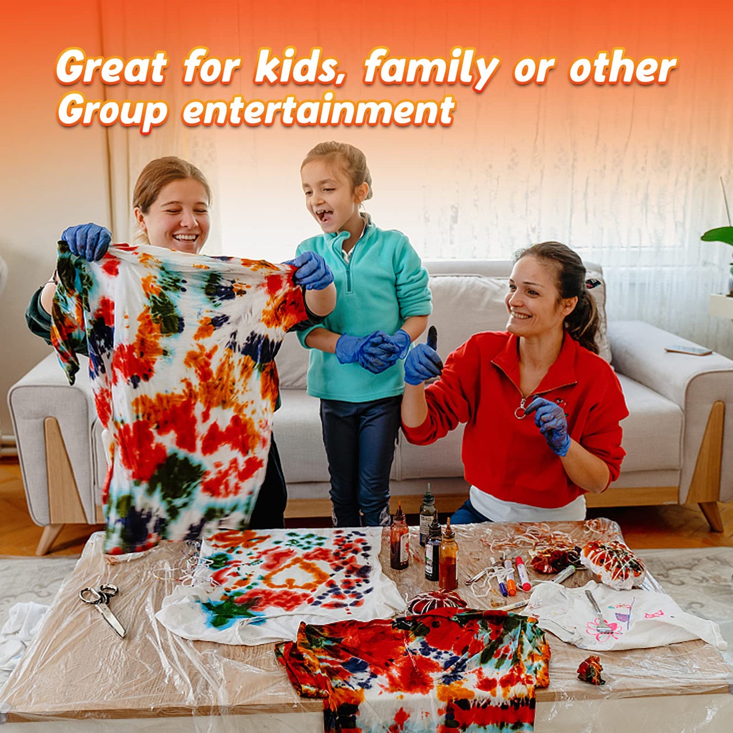 Tie Dye Powder, 12 Colors DIY Tie Dye Powder Bottled Fabric Dye for Large Groups, Tie Dye Kits for Kids Adults, Shirts, Clothing Group Craft Arts Party Supplies(12Bottles,10G Per Bottle)