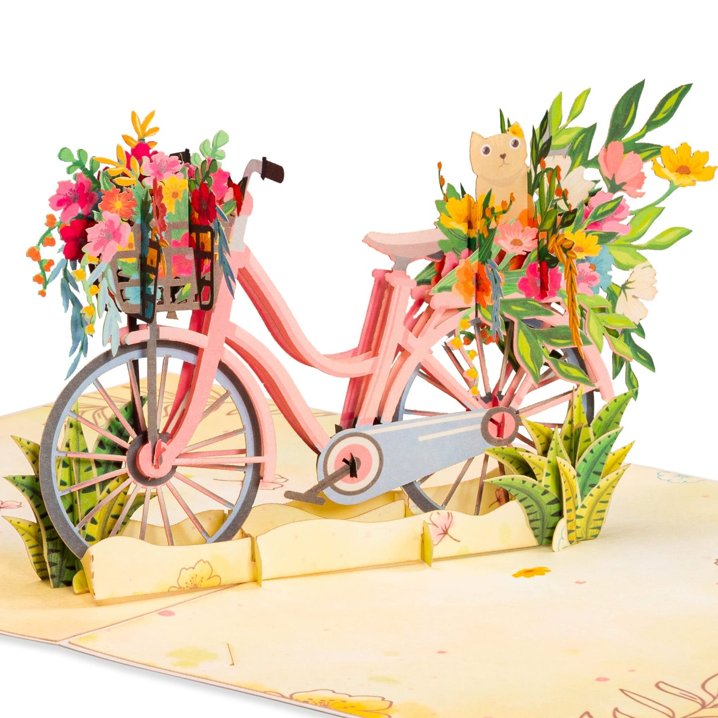Paper Love Mothers Day Pop Up Card, 3D Flower Bike Spring, Gift for Mothers Day, Birthday, Wedding, Anniversary, Thank You, Get Well, All Occasion - 5" x 7" Cover - Includes Envelope and Note Tag