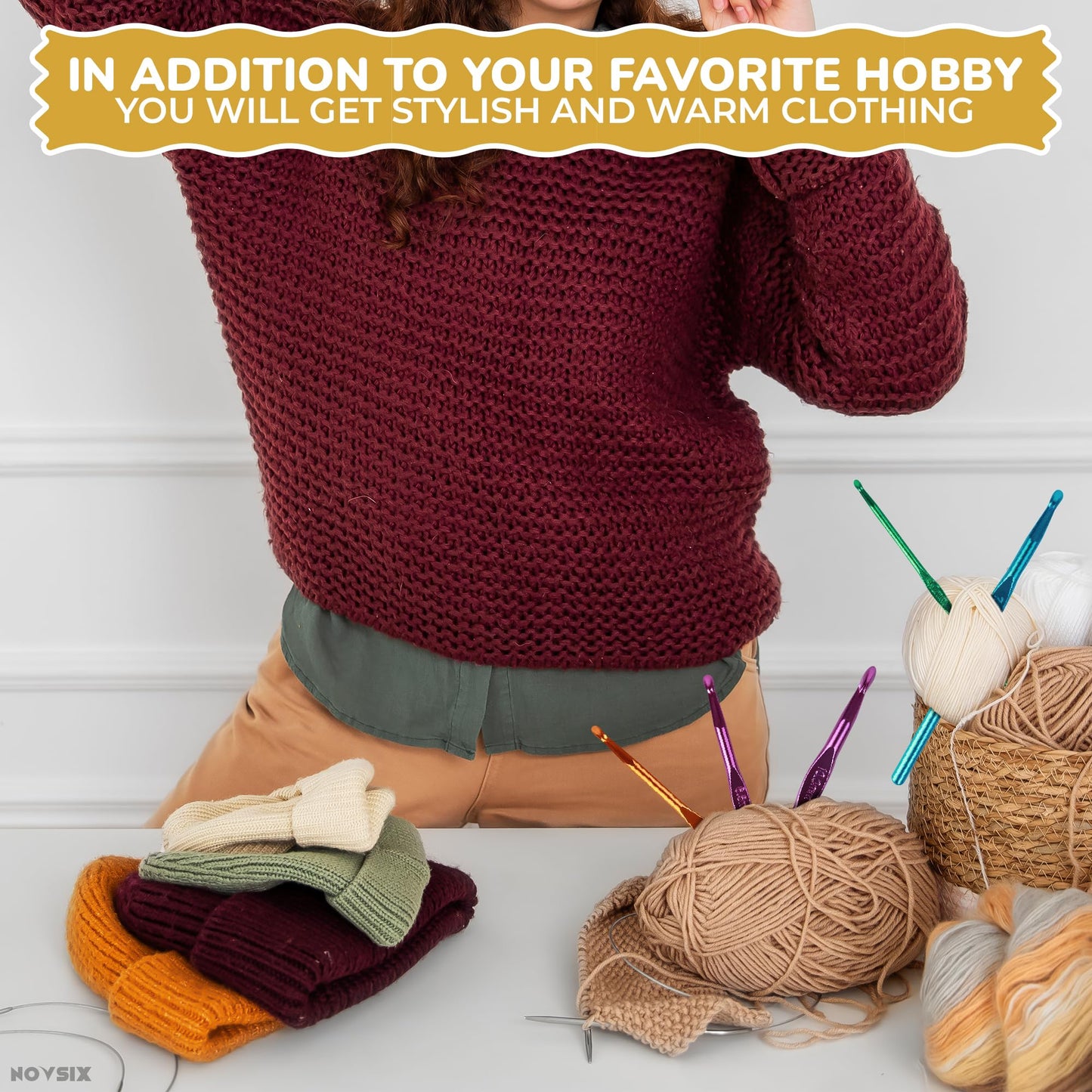 Crochet Hook Knitting Needle Set - 14Pcs Crochet Needles for Crocheting Yarn Clover Crochet Hooks Crochet Accessories (2-10mm) - Adults Craft Supplies and Tools Clover Crochet Hooks