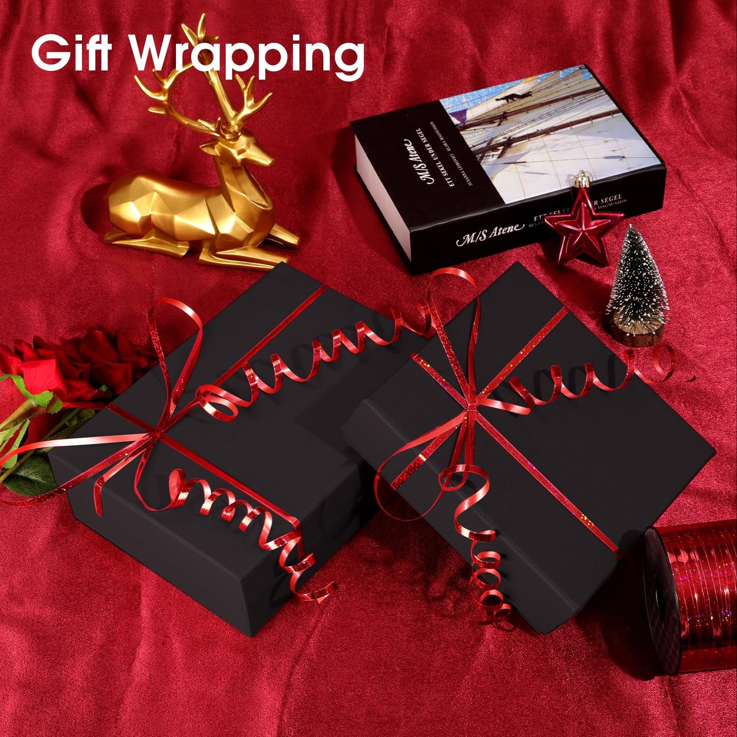 Red Curling Ribbon - 500 Yard Shiny Metallic Curling Ribbon for Gift Wrapping, Balloons, Christmas, Valentine's Day, Birthday