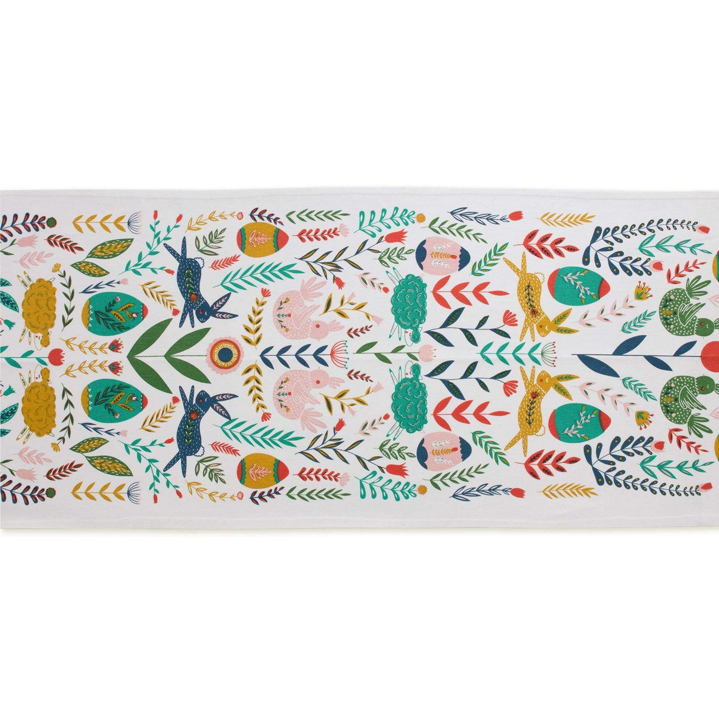 Easter Folk Collection, Kitchen Tabletop, Table Runner, 14x108, Easter Folk