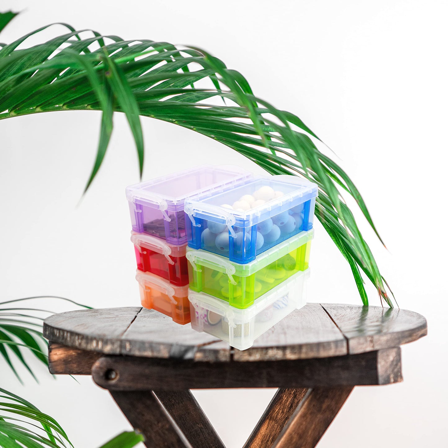 testyu Small Plastic Box, 4.3" X 2.3" X 1.5" Stackable Mini Storage Box with Lid, Clear Organizer Container for Jewelry Beads Small Crafts Items Accessories - 6 Pack