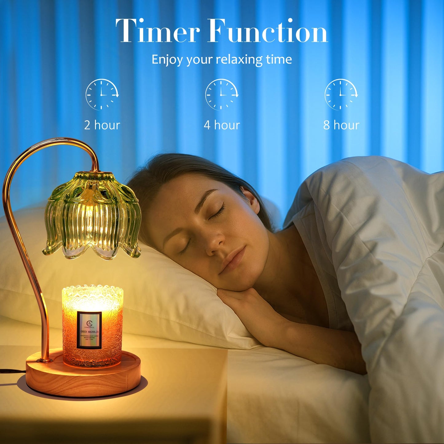 Merrtody Flower Candle Warmer Lamp with Timer & Dimmer - Fits All Jar Scented Candles - Christmas & Mother's Day Gift for Women，Mom，Her