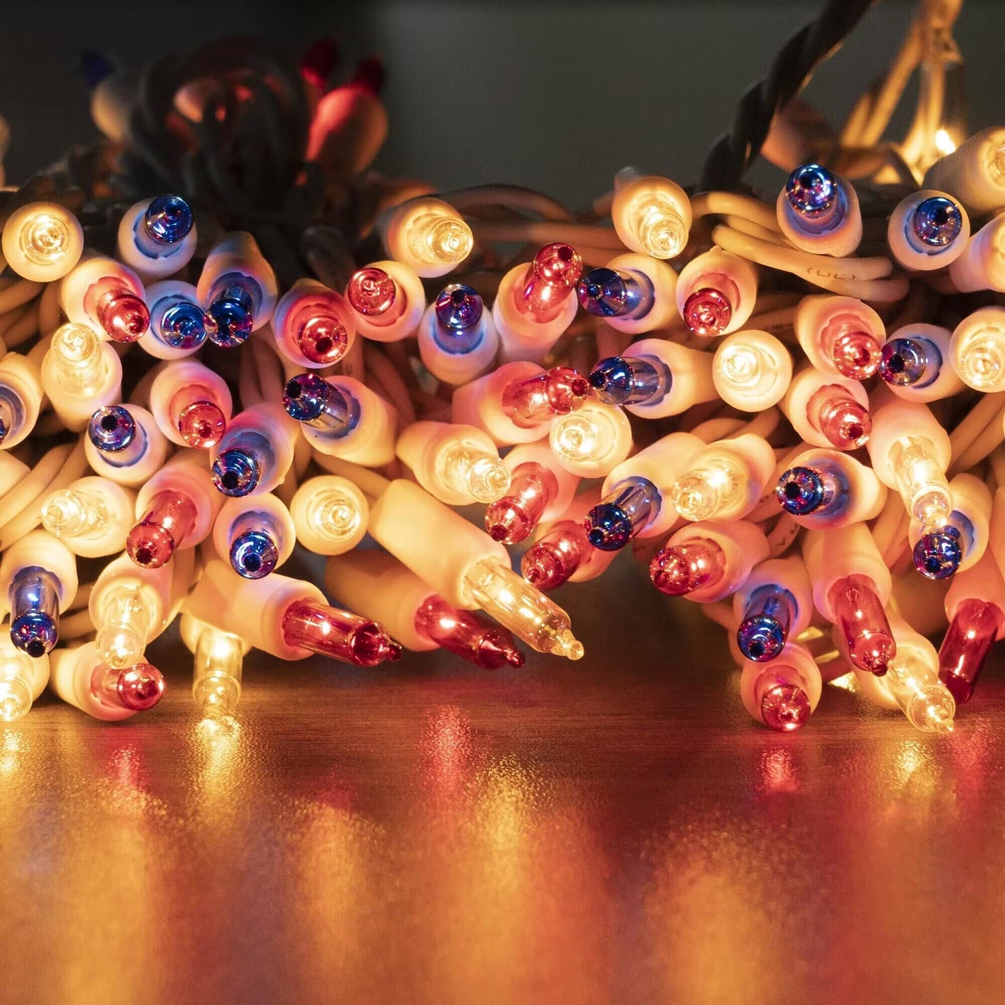 Red White and Blue 4th of July Lights, 20FT 100 Count Incandescent Patriotic Mini String Lights, Waterproof Independence Day Decorations for Outdoor Indoor Christmas Party Decor