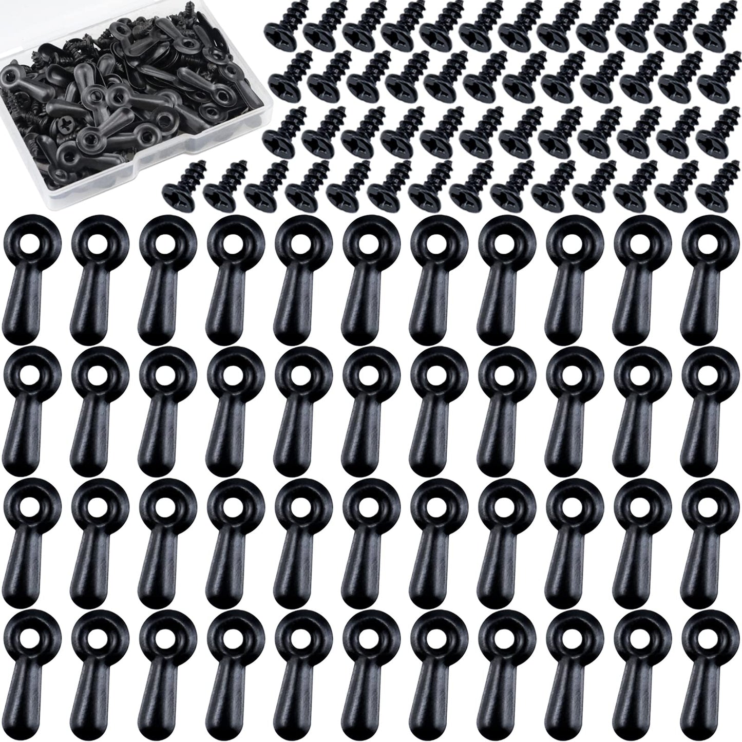 Picture Frame Turn Button Fasteners Set - 100 Pieces Picture Frame Hardware Backing Clips Photo Frame Hardware Clips with 100 Pieces Screws for Craft, Hanging Pictures, Photos