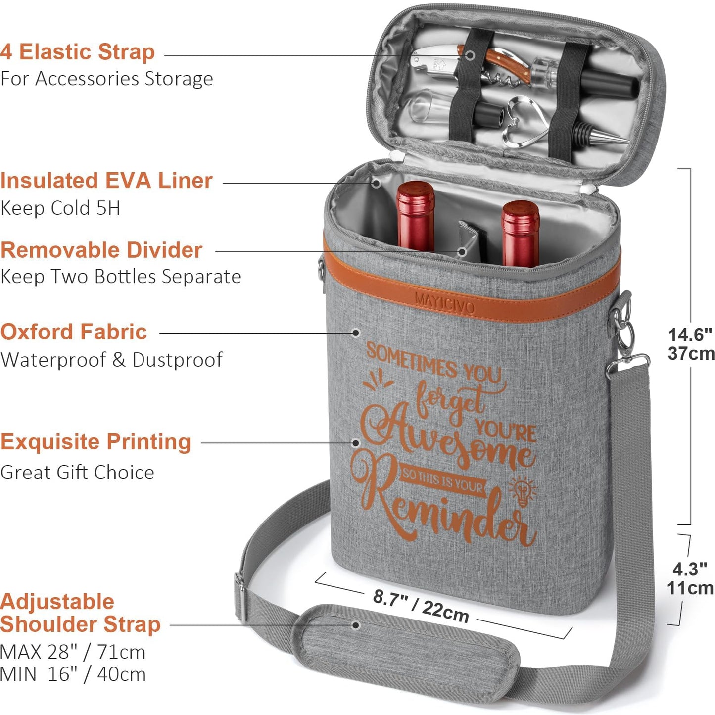 Wine Lovers Gifts for Women Wine Gift Baskets, Mothers Day Birthday Gifts for Women Mom Her Sister Friend Dad Coworker Girlfriend Housewarming Gift Set, Wines Cooler Bag Tote Carrier Wines Tumblers