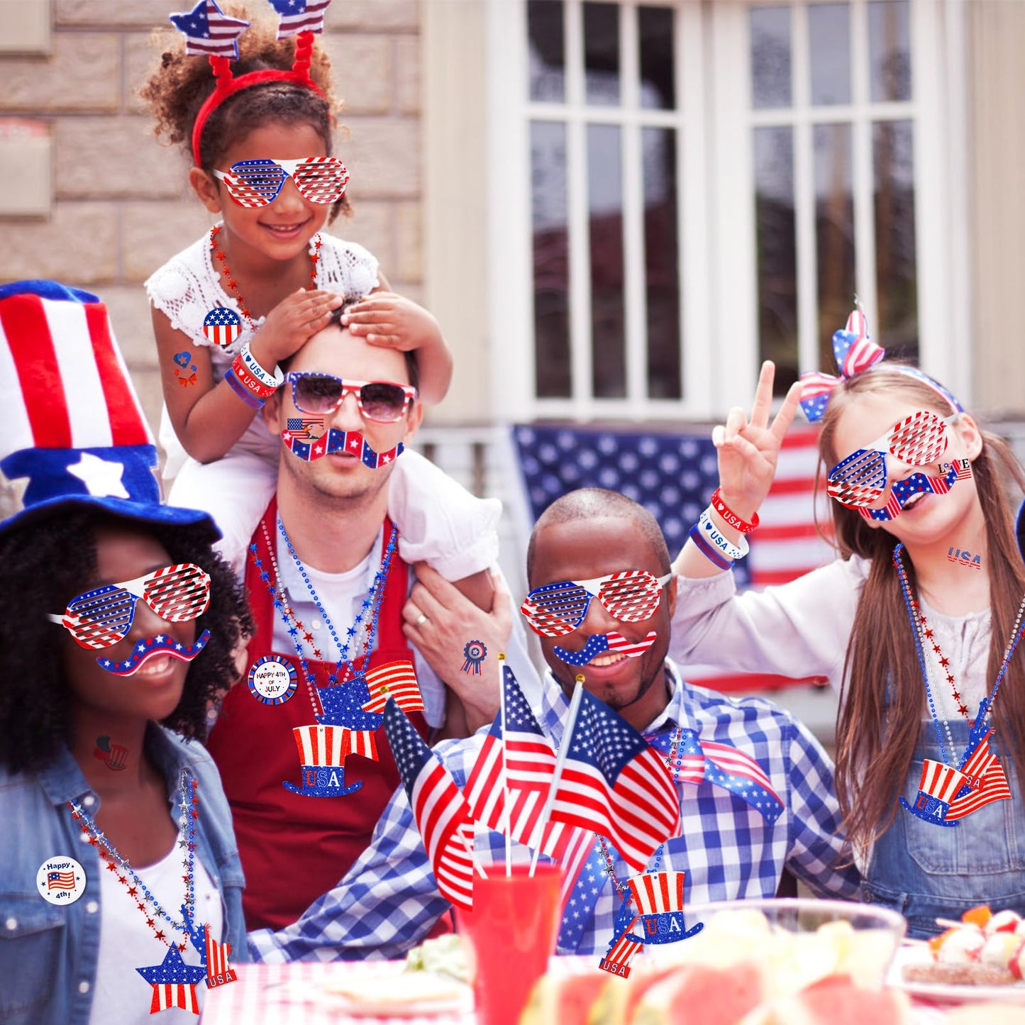 Garma 4th of July Accessories Party Supplies 156Pcs Patriotic Party Favors Decorations Set for Independence Day Memorial Day Patriotic Parade Classroom Rewards for Kids