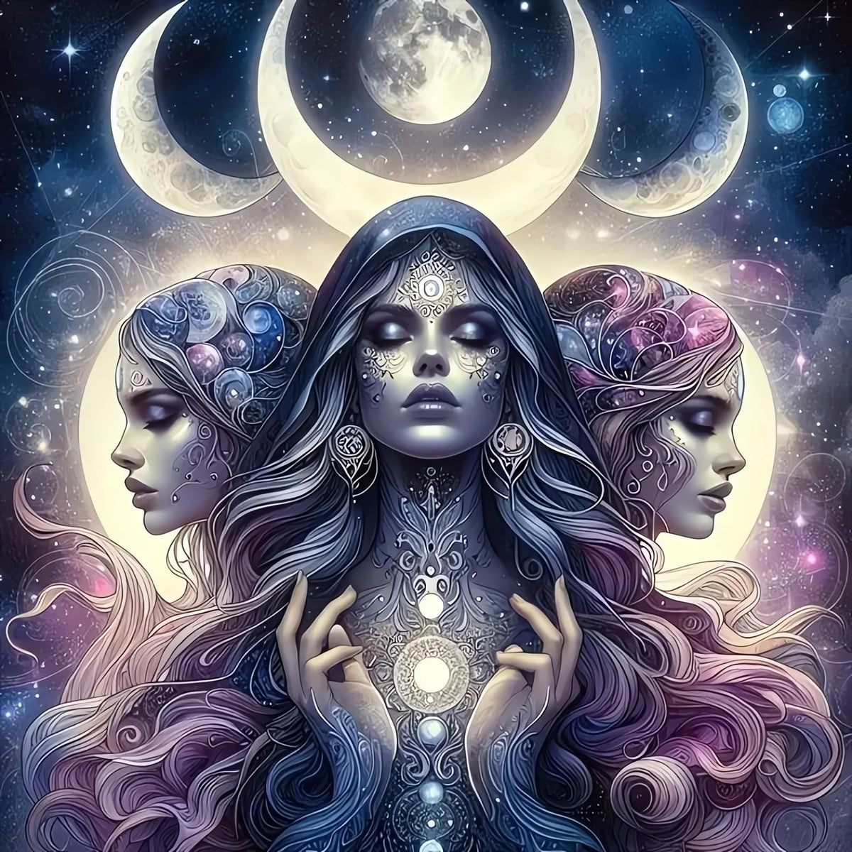 Xoaoes Moon Woman Diamond Art Kits for Adults, 5D Diamond Painting Kits