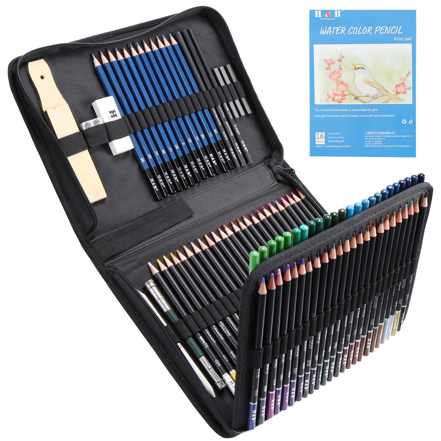AONLSKH Art Supplies Drawing and Sketching Colored Pencils Set 96-Piece,Graphite Charcoal Professional Artists Pencils Kit,Gifts for Kids & Adults Drawing Tool Set