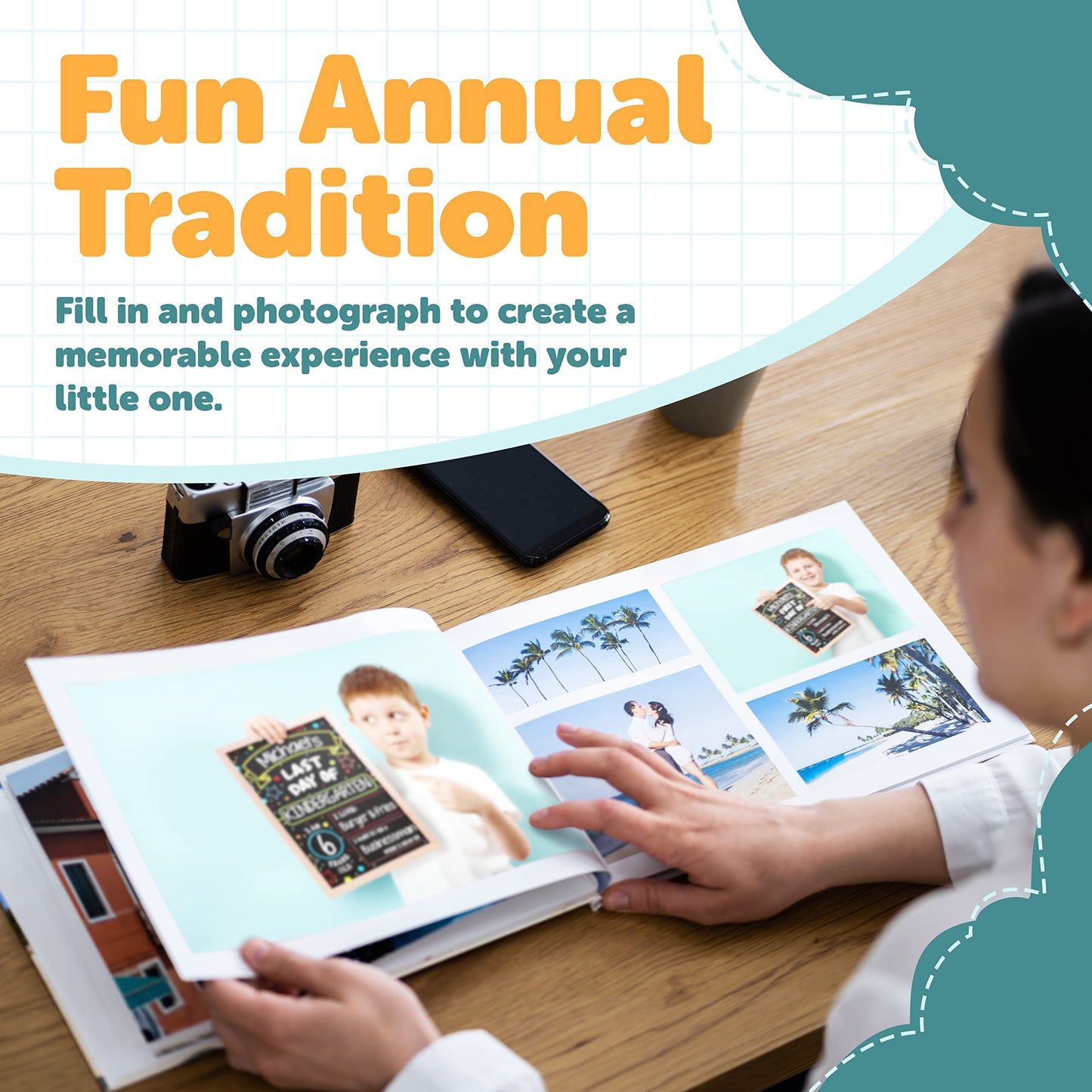 First Day Last Day of School Chalkboard Double Sided Sign with Frame - 14" x 10"