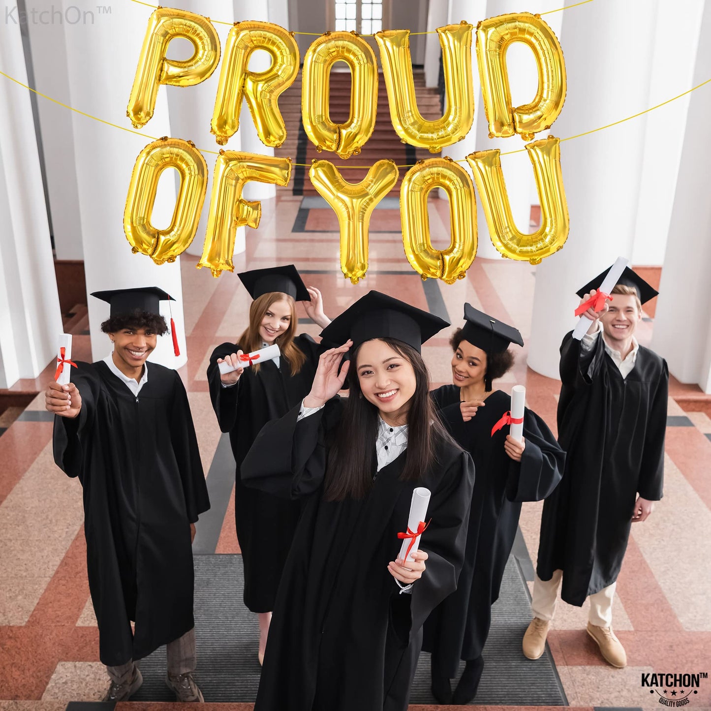KatchOn, Gold Proud of You Balloons - 16 Inch | Mylar Foil Balloon Banner For Graduation Party Decorations | We Are So Proud Of You Balloon Banner For Graduation Decorations 2026