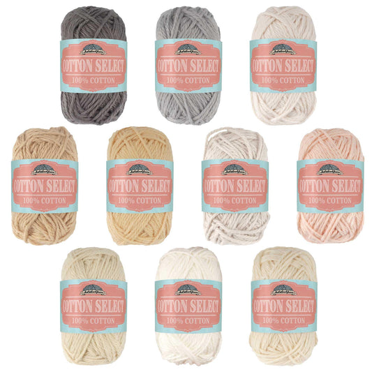JubileeYarn Cotton Select Bonbon Yarn - Assortment H - 10x10g Mini Ball - 1 Pack