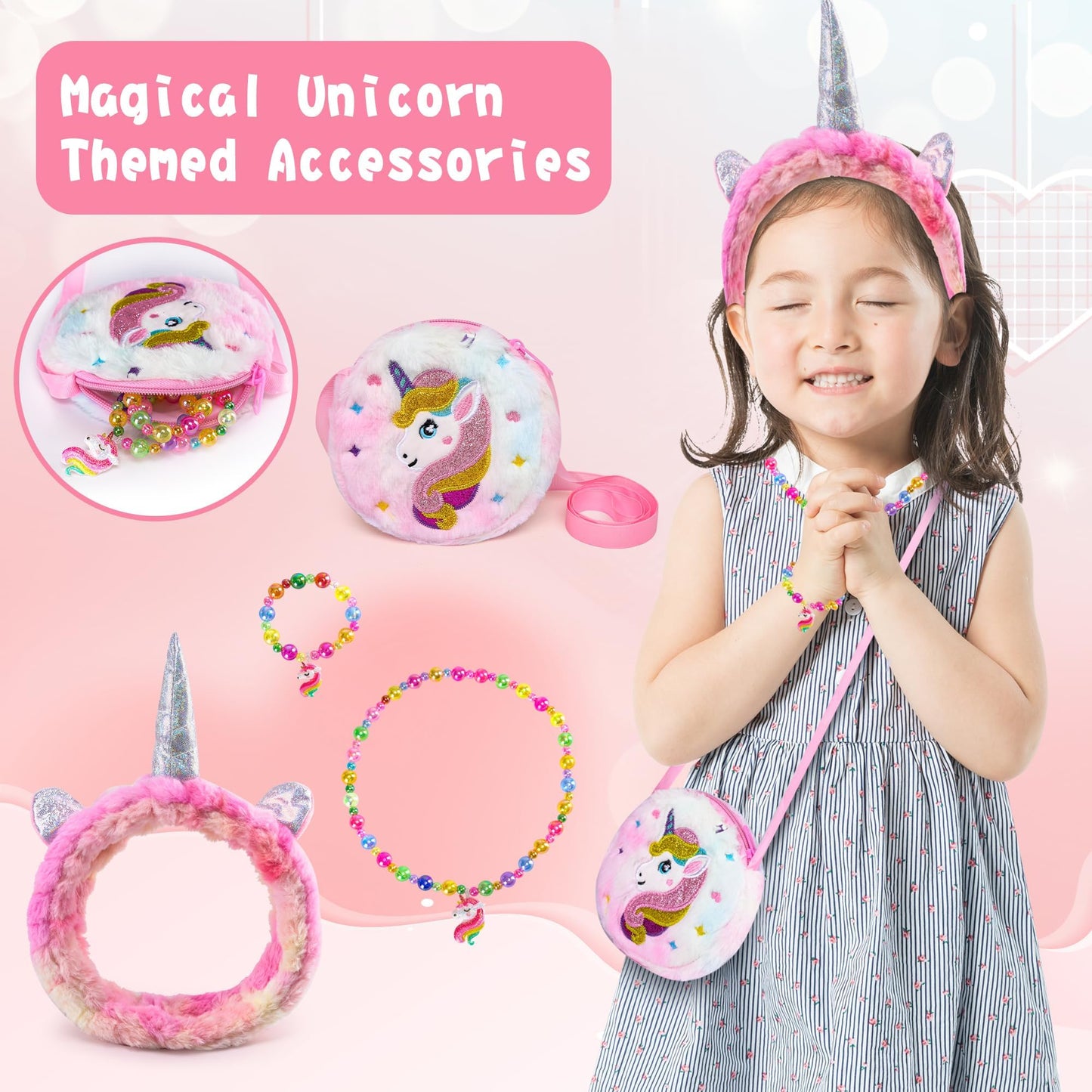 Cherry Tale Unicorn Gifts for Girls, Kindergarten Graduation Gifts for Girls Age 4-6, Unicorn Toys with Plush Diary Headband, Birthday Gifts for Daughter Niece 5 6 7 8 9 10 Year Old