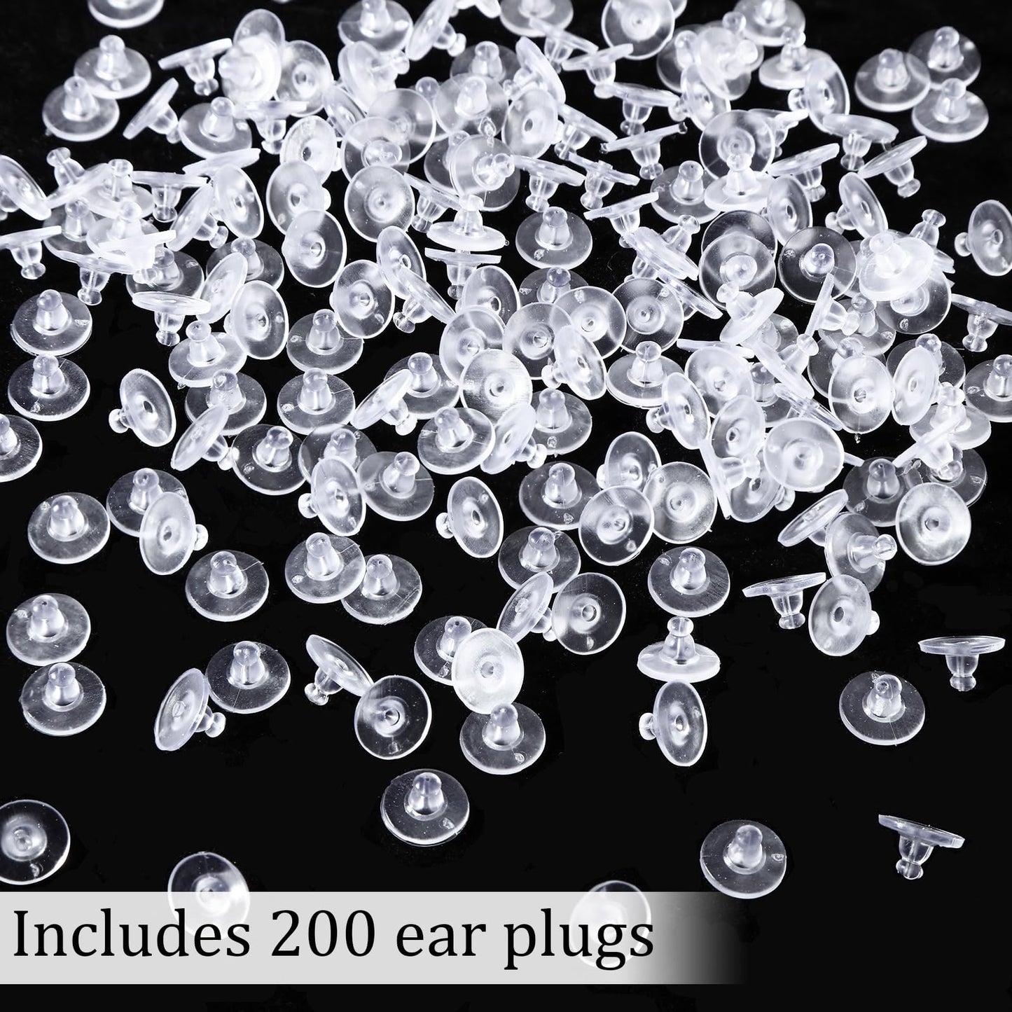 200 Pcs Earring Backs for Droopy Ears Backs Replacements Earring Backs for Heavy Bullet Clutch(Clear)
