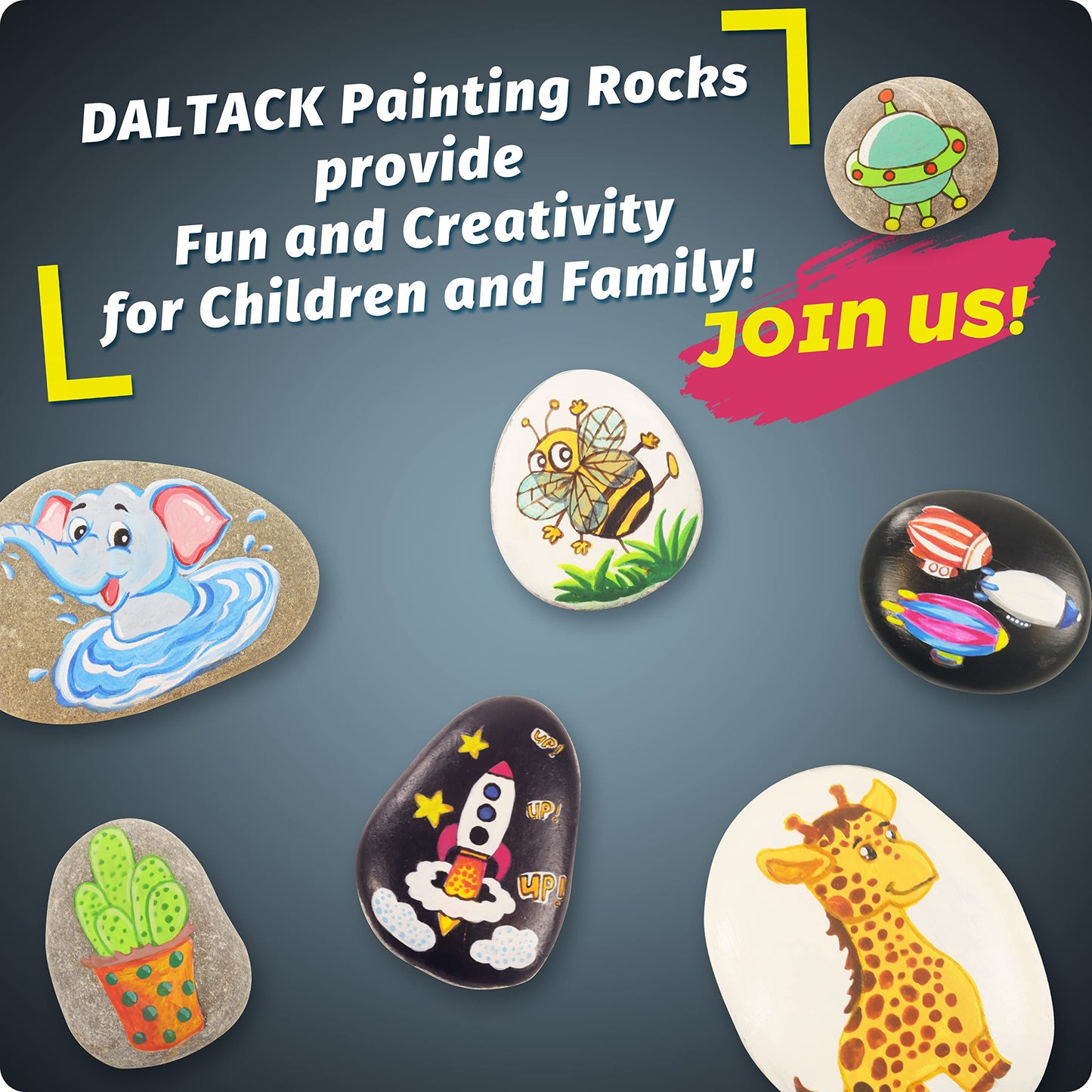 DALTACK 20PCS Large Painting Rocks, Natural River Rocks, Flat Rocks for Painting, 2-3 Inches Stones for Arts & Crafting