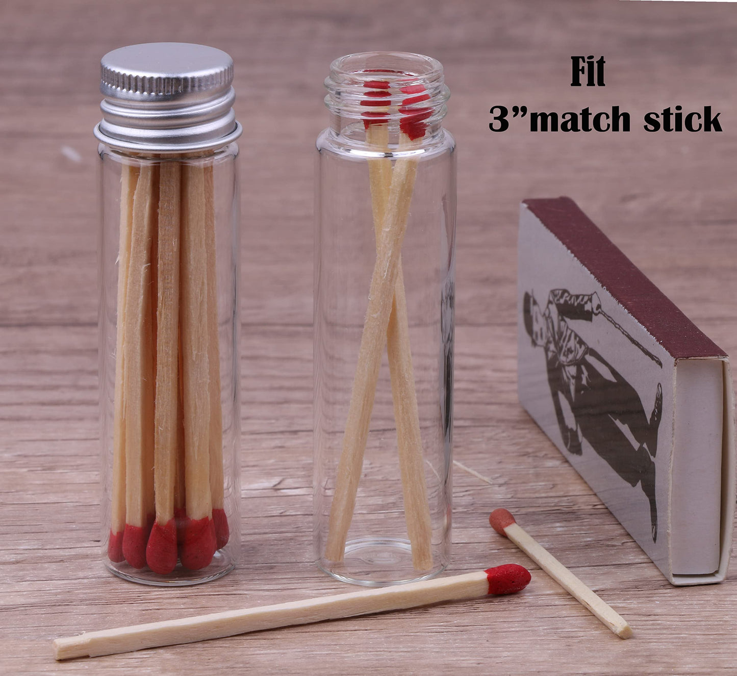 MaxMau 24 Glass Small Bottles 20ml Mini Jars with Screwed Metal Lids Clear Tiny Vials Aluminium Top Caps Sealed Storing Jewelry Beads Miniature Sample Bottle Wedding Favors Art Crafts DIY Decor