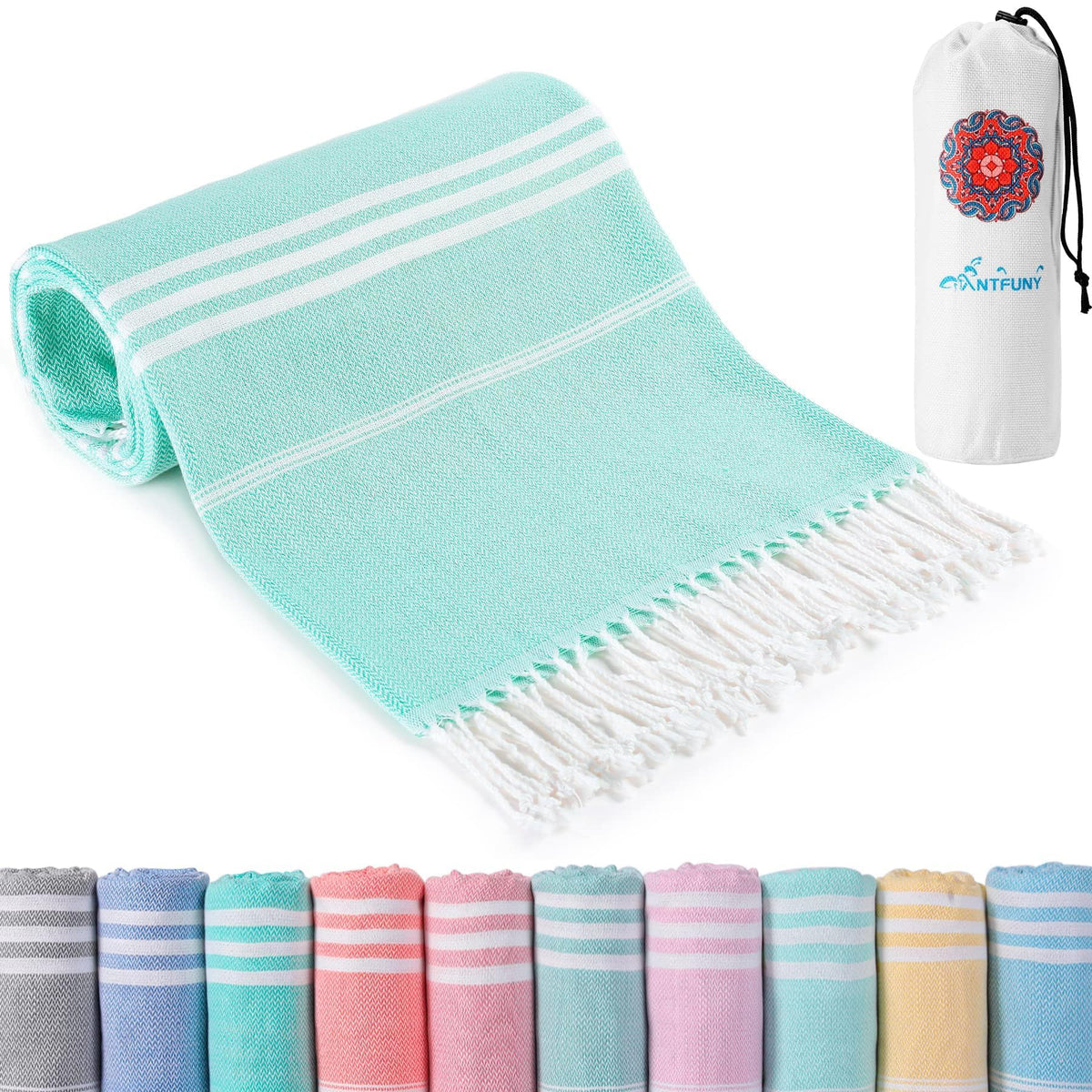 Antfuny Turkish Beach Towels Vacation Essentials Quick Dry Sand Free Oversized Bath Pool Swim Towel Extra Large XL Blanket Adult Travel Cruise Accessories Must Haves Clearance Stuff Necessities