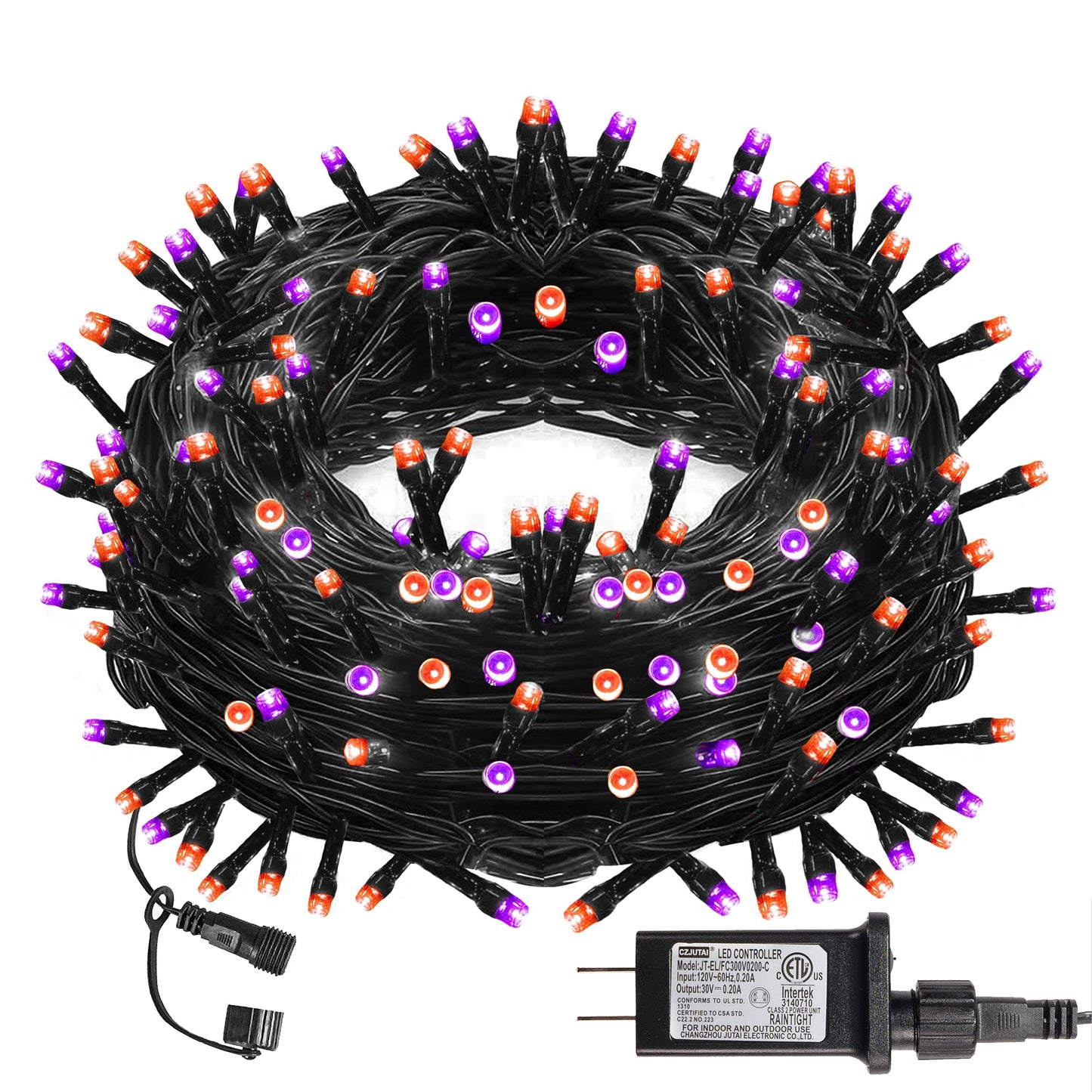 Dazzle Bright Purple and Orange Halloween Lights, 66FT 200 LED Halloween Lights Outdoor with 8 Modes, Waterproof Halloween Decorations for Indoor Outdoor Patio Party